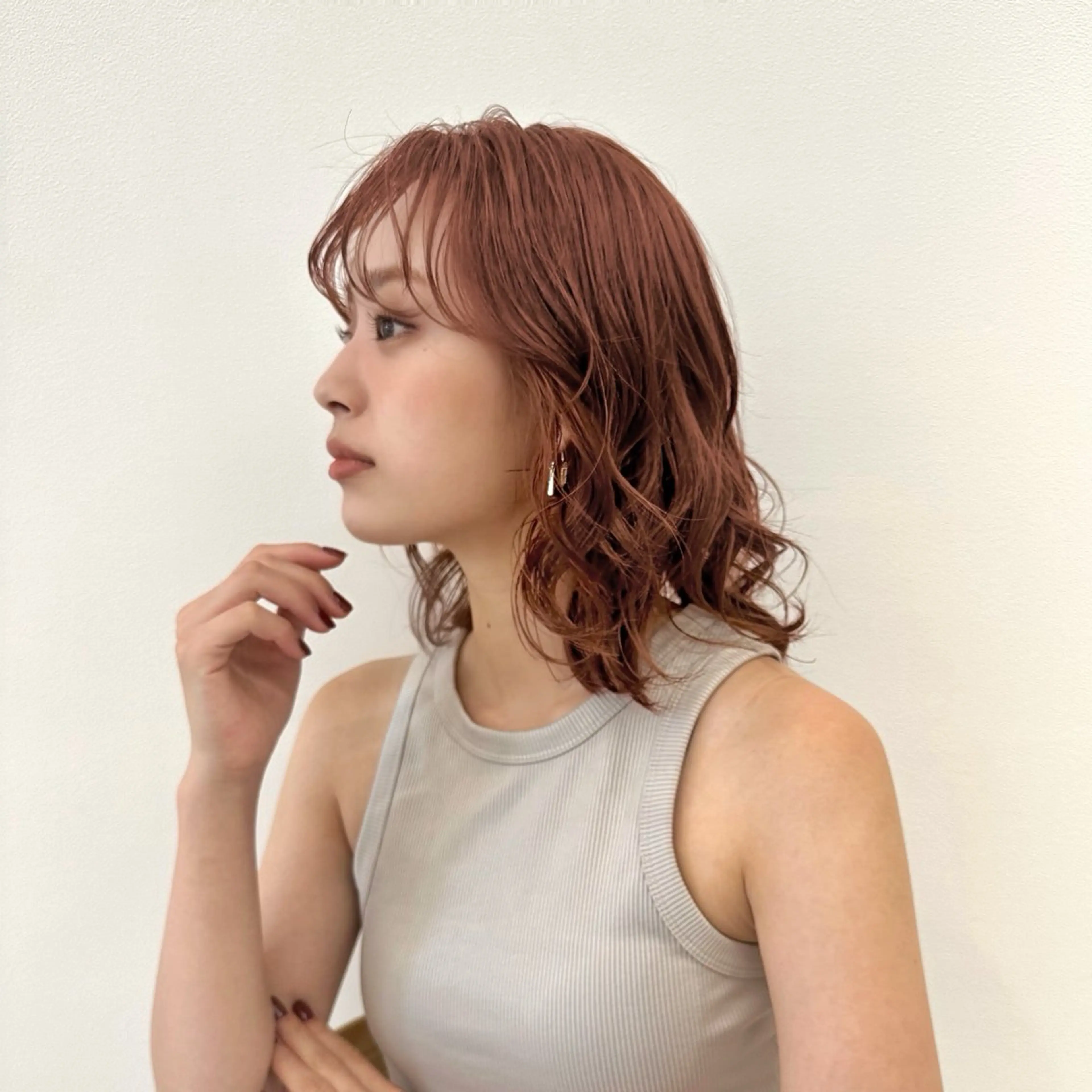 ミディアム パーマ ミディアムパーマ 新宿パーマ美容師 〰️rika〰️のヘアスタイル