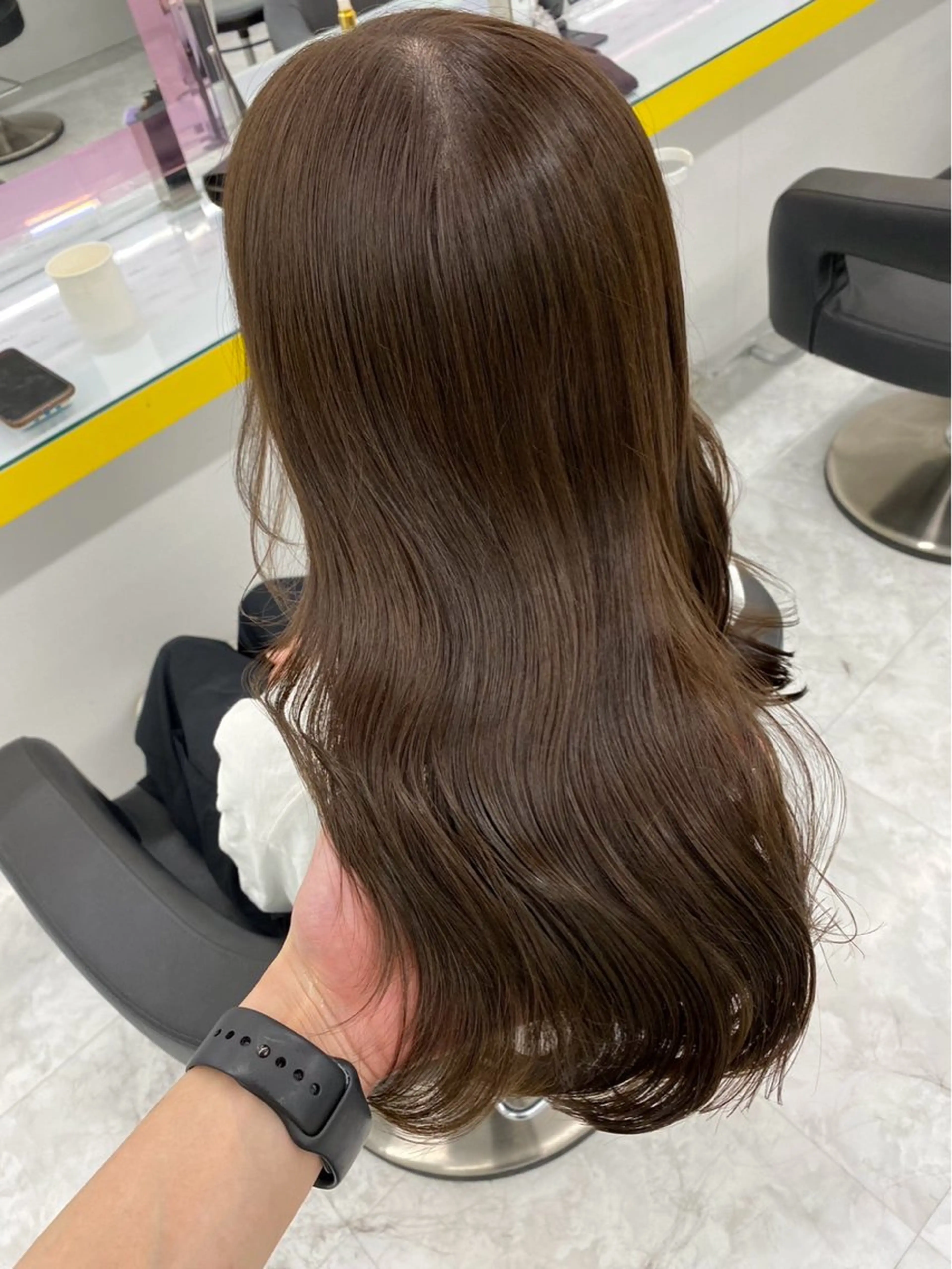 ロング カラー ヘアアレンジ ブリーチ 透明感カラー ブリーチなしカラー カット ヘアカラー トリートメント 💕透明感暗髪💕 りくのヘアスタイル