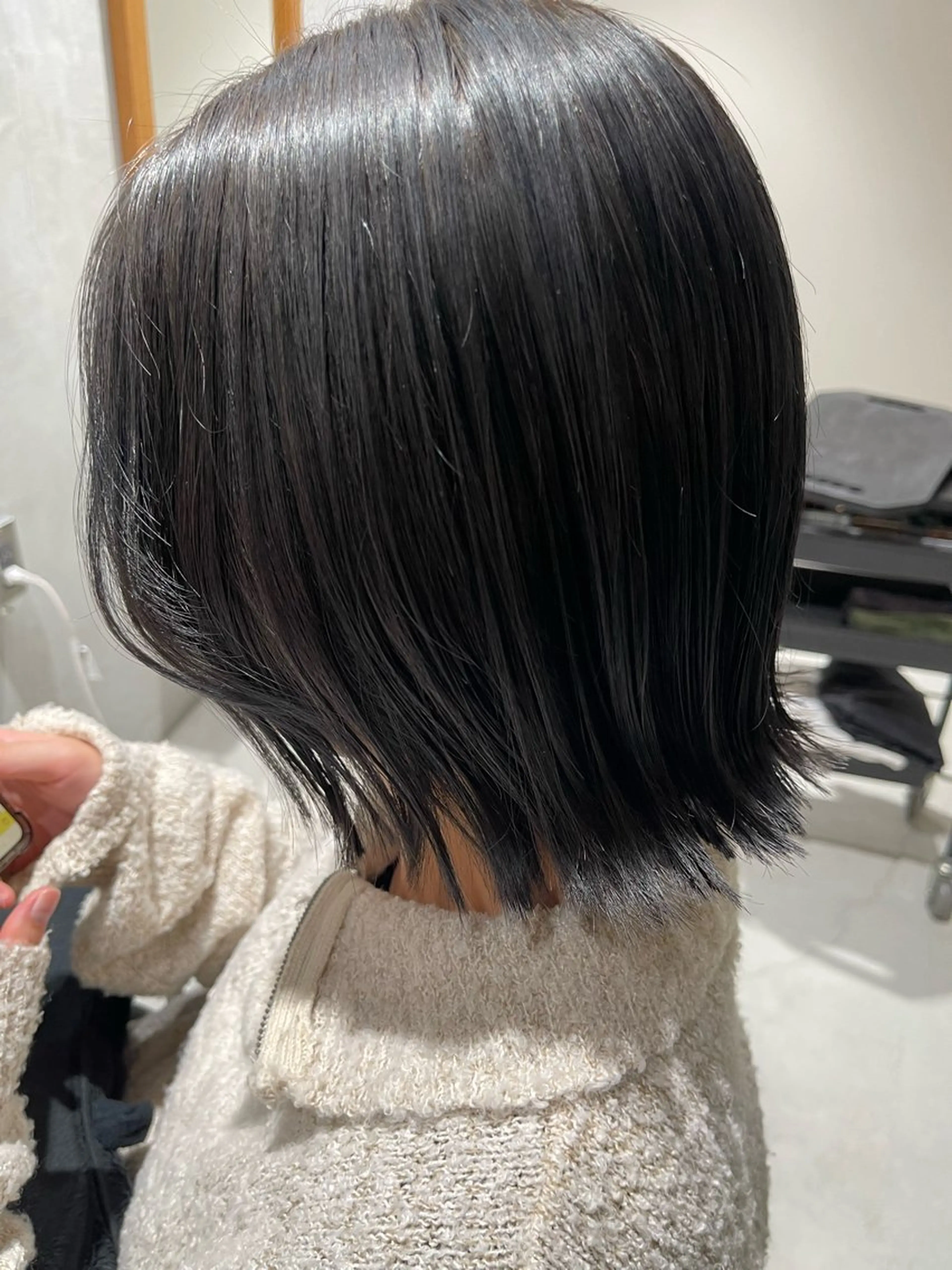 ショート カラー 黒髪 ブルーカラー ブルーブラック ボブ Haruna ‪✂︎‬のヘアスタイル