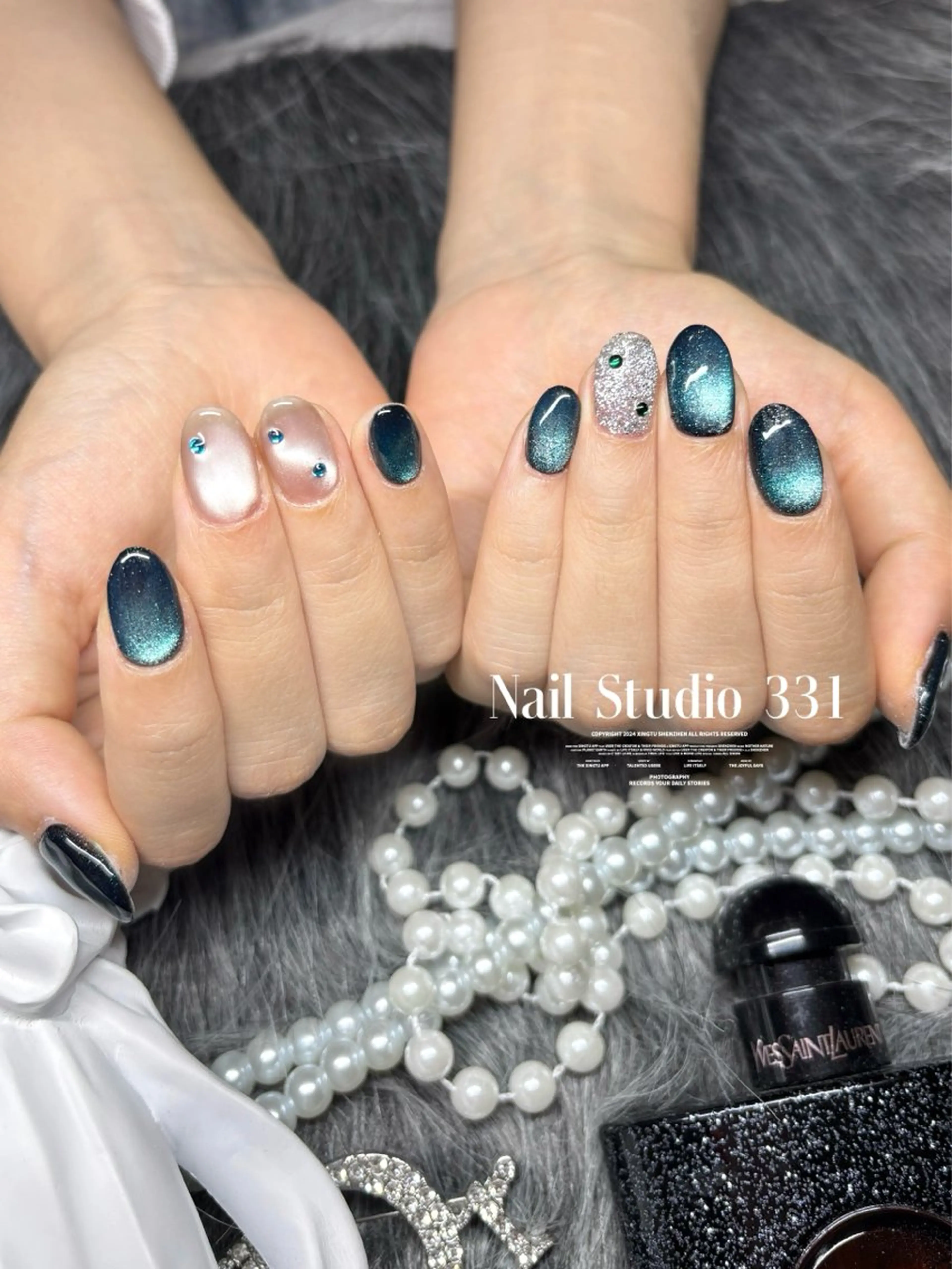 ネイル ジェルネイル マグネットネイル ワンホンネイル ハンドネイル Nail Studio 331のネイルデザイン
