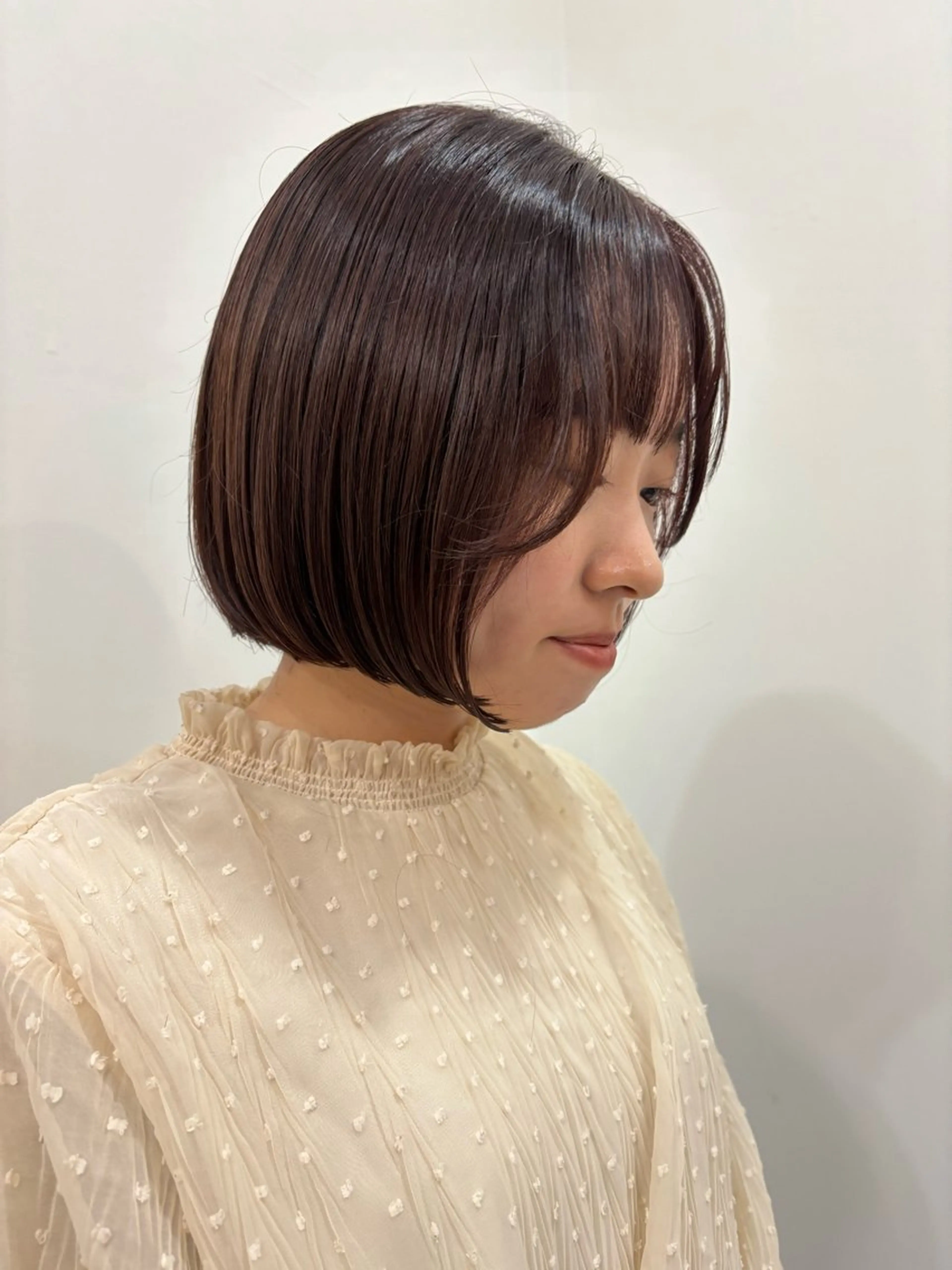ショート ピンクラベンダー ボブ カット ヘアカラー ボブ／ミニボブ／ akaneのヘアスタイル