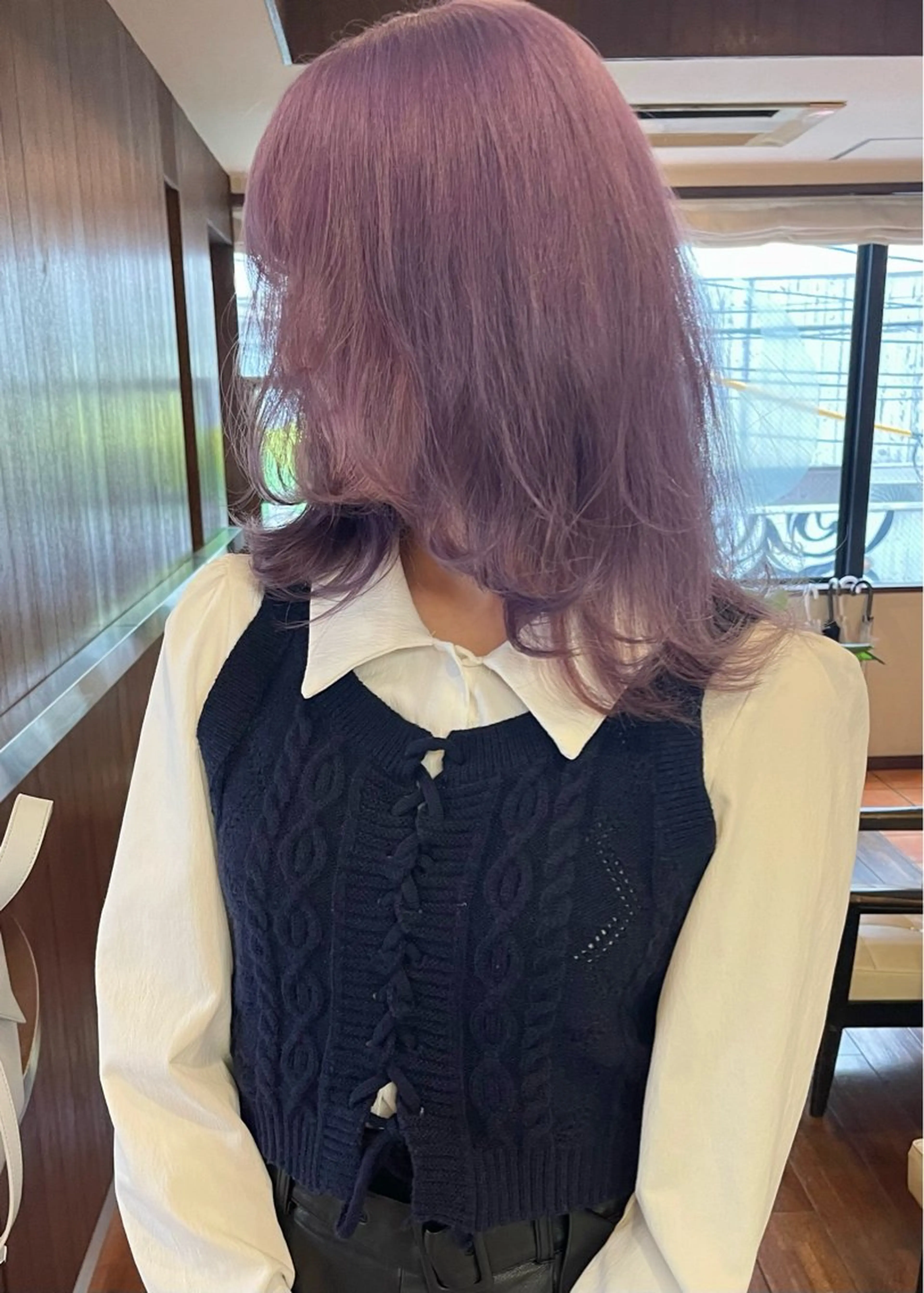 ミディアム カラー 髪質改善ｶﾗｰ ｹｱﾌﾞﾘｰﾁ/ﾀﾑのヘアスタイル