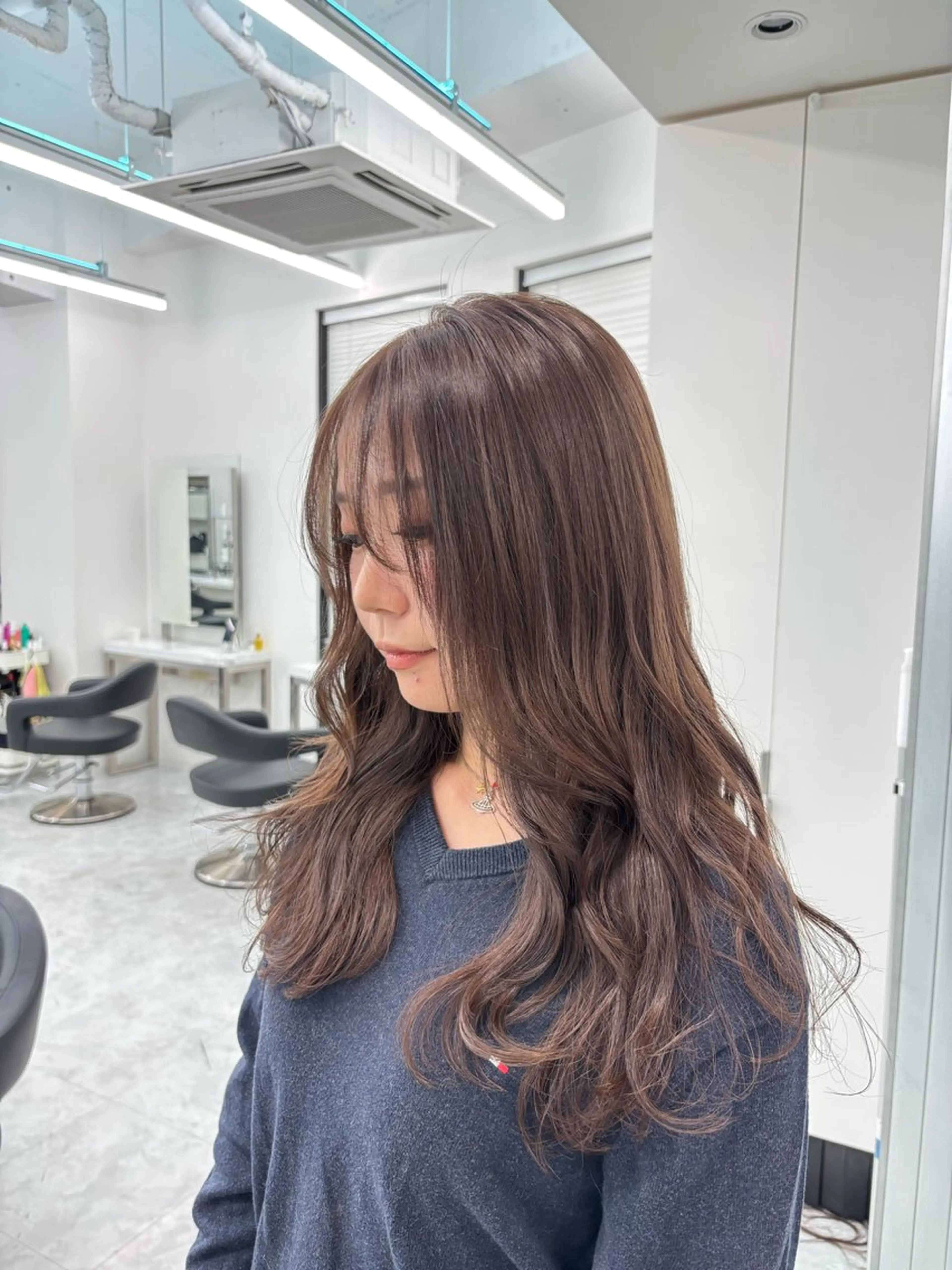 ロング カラー カット ヘアカラー ヘッドスパ ヘアセット 斗和🫧天神/ハイ トーン／透明感カラーのヘアスタイル