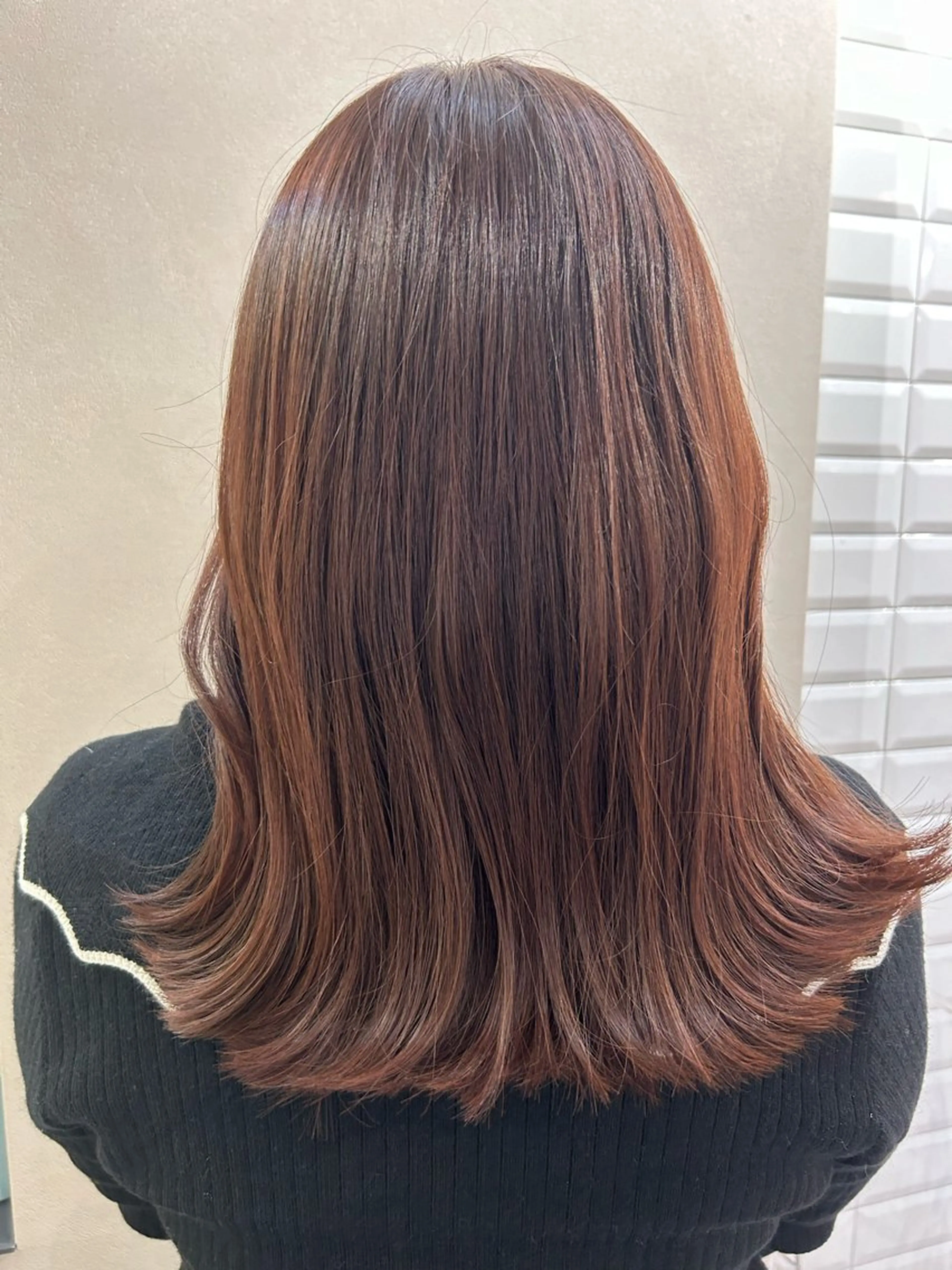 ロング カラー ブラウンカラー ピンクカラー ピンクブラウン カット ヘアカラー トリートメント hub hair レイヤー/透明感のヘアスタイル