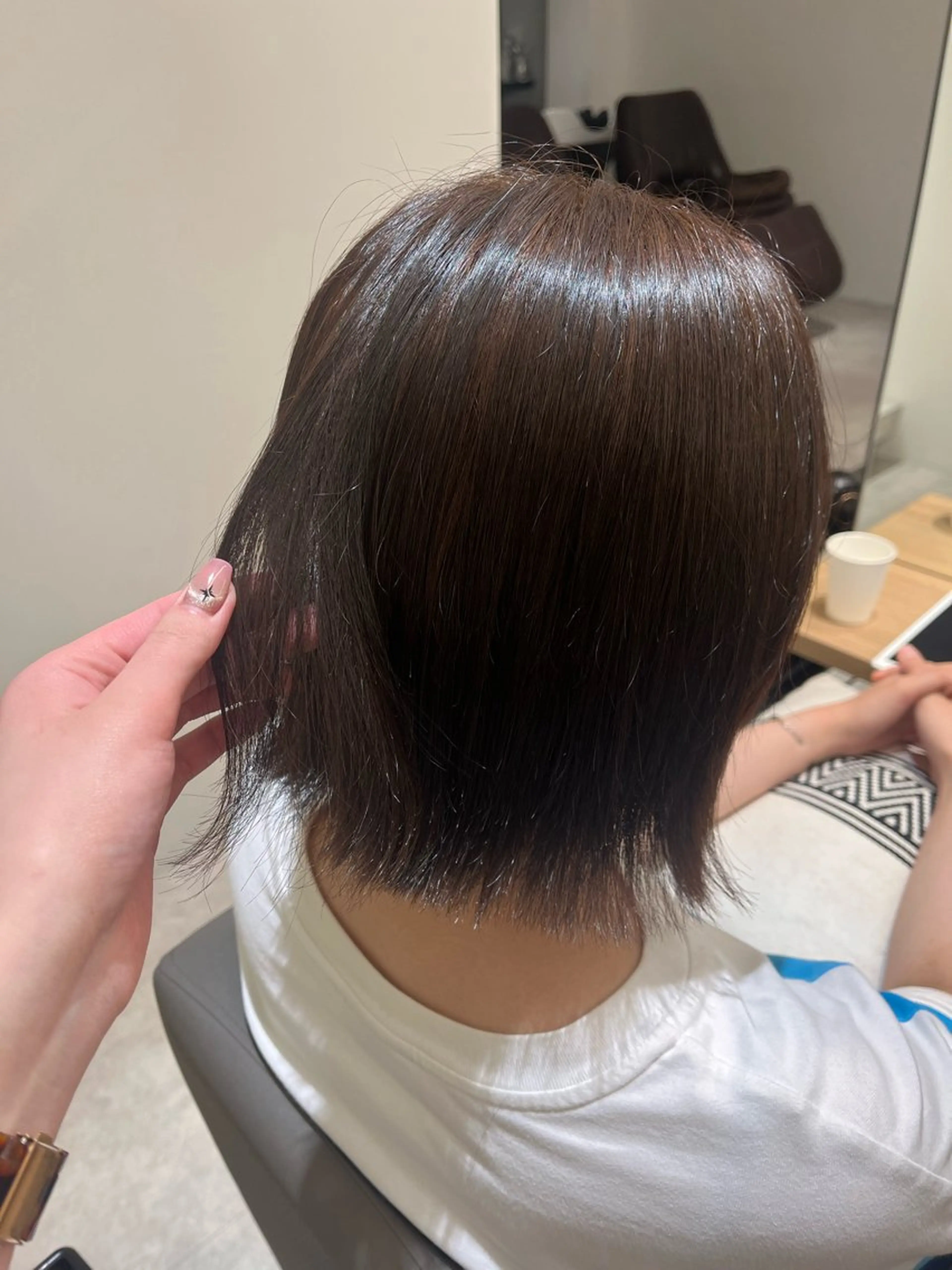 ミディアム カラー オリーブカラー ヘアカラー なかやま みおのヘアスタイル