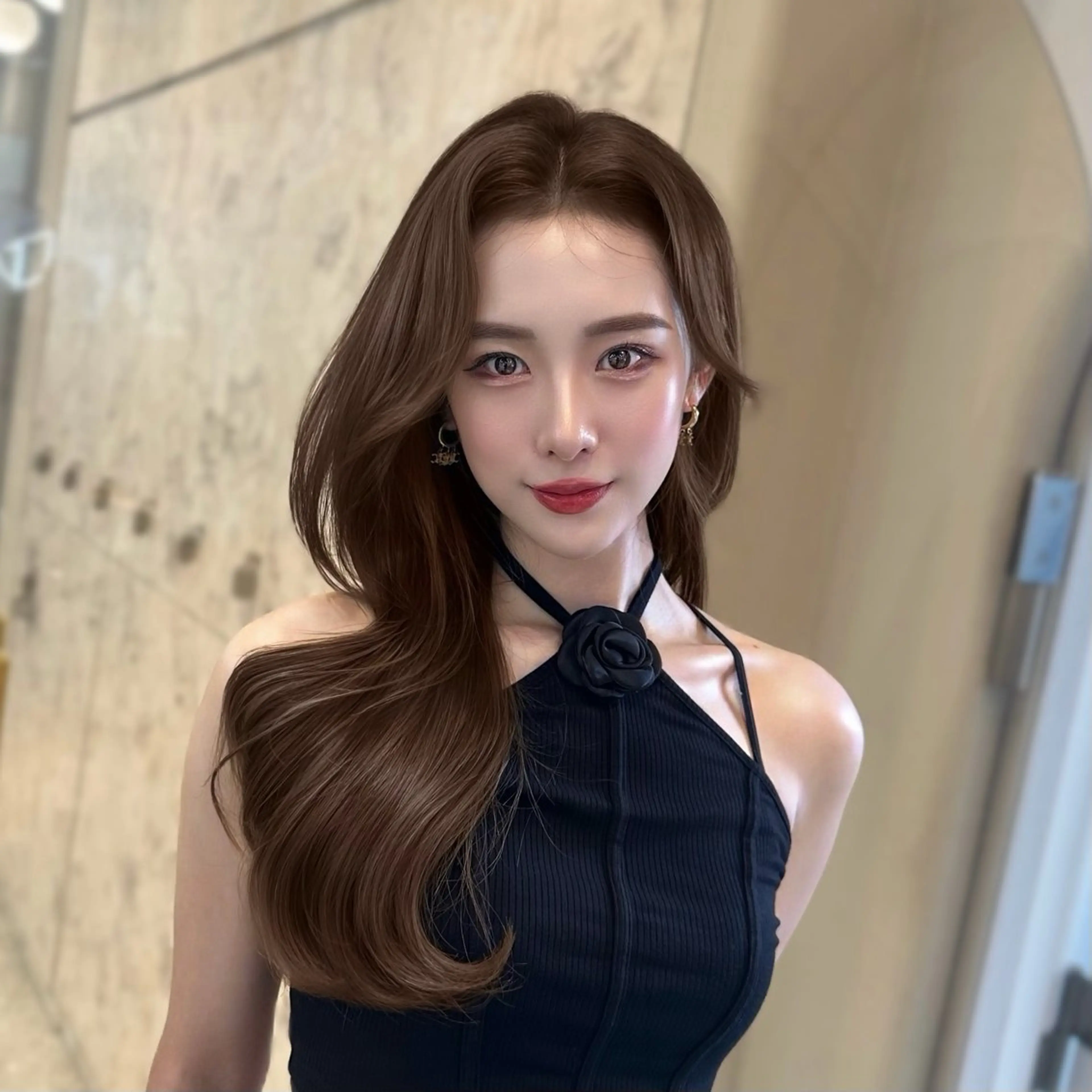 セミロング 顔周りカット 韓国風ヘア レイヤーカット カット ヘアカラー トリートメント ヘッドスパ 新宿/韓国風レイヤー 髪質改善/渋谷直樹のヘアスタイル