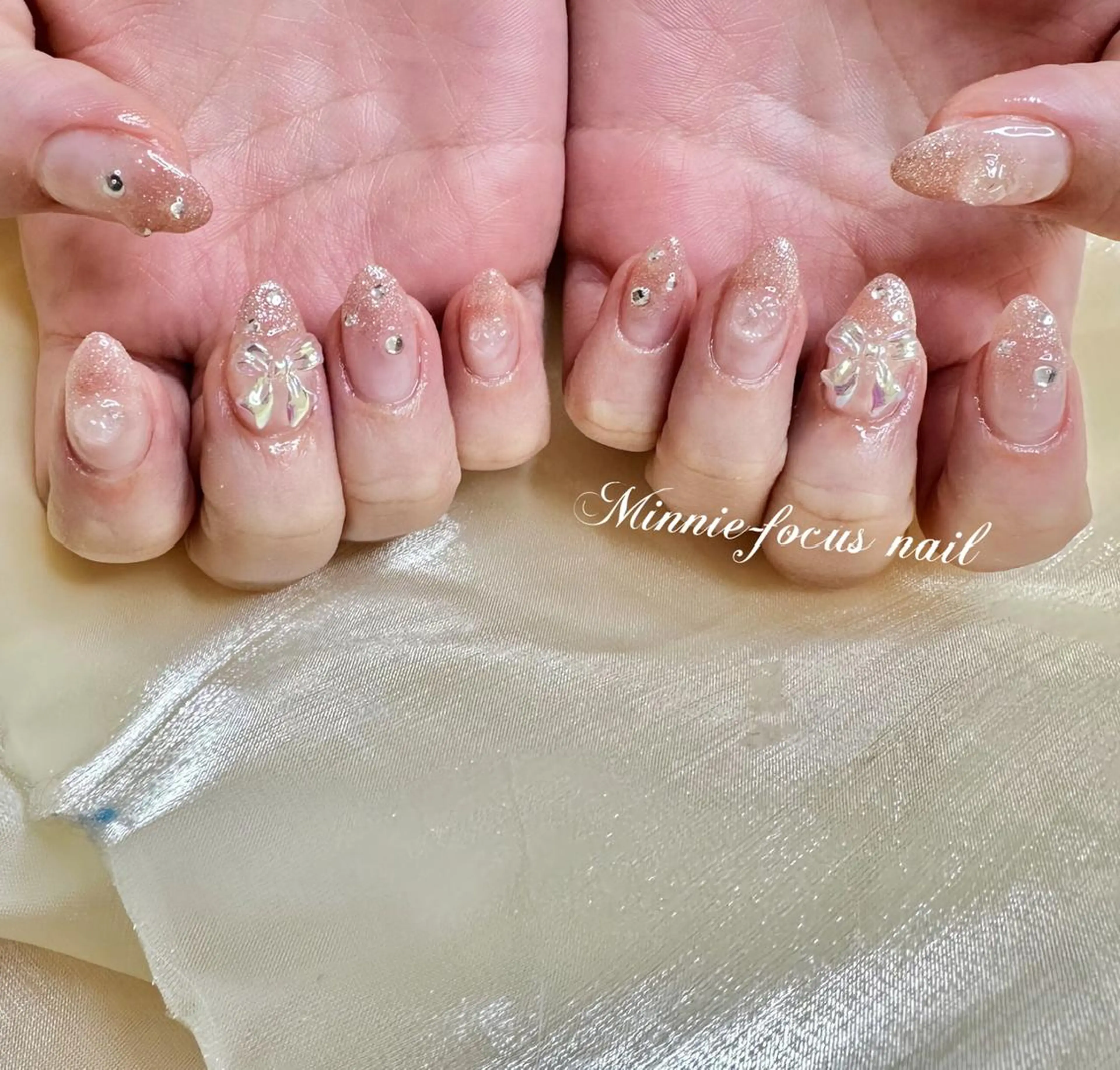 ネイル ハンドネイル 🎀Lychee ワンホンネイル✨のネイルデザイン