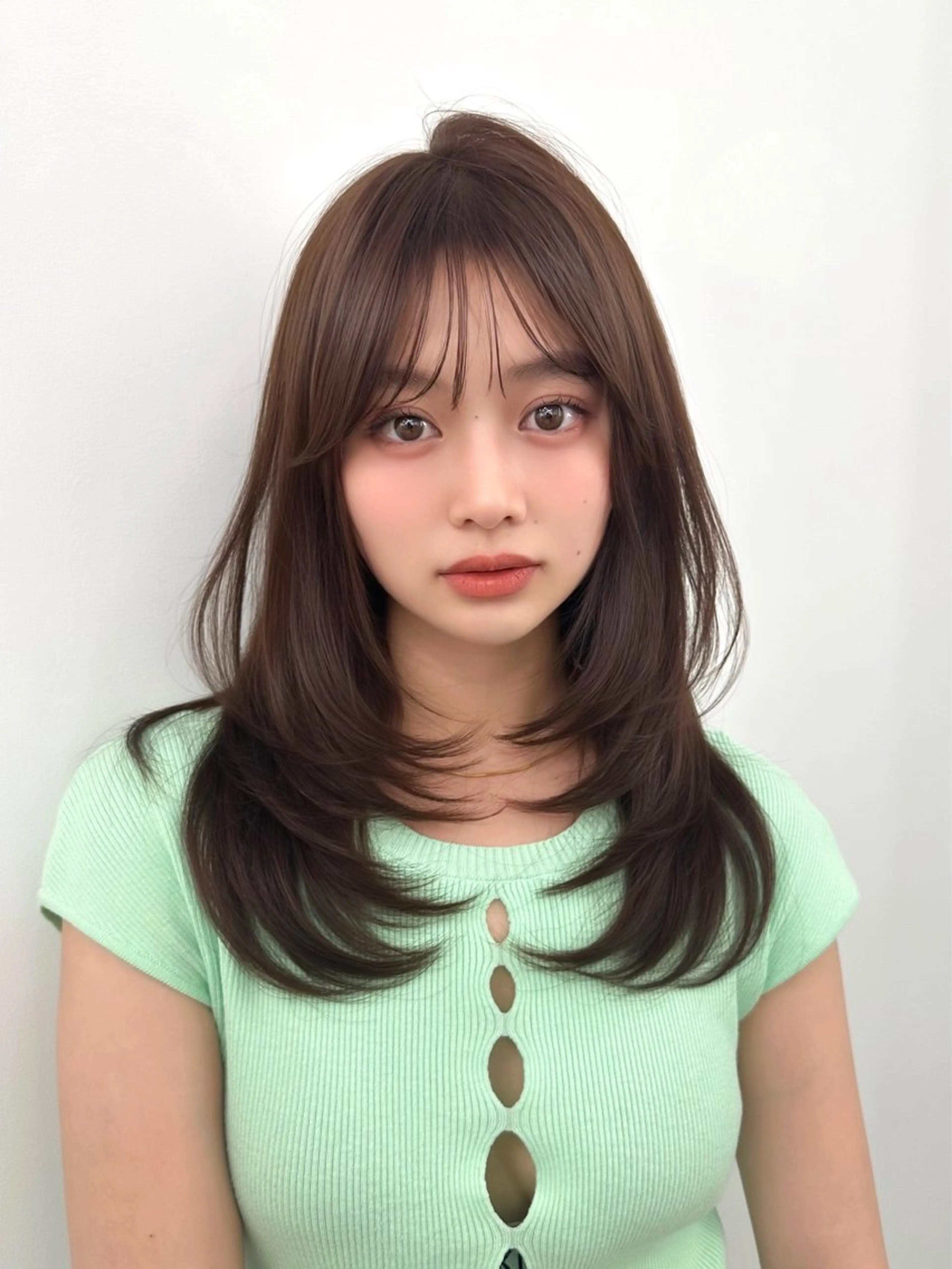 セミロング カット ヘアカラー トリートメント ヘッドスパ ヘアセット 前髪顔まわりカット 🌈中村海聖のヘアスタイル