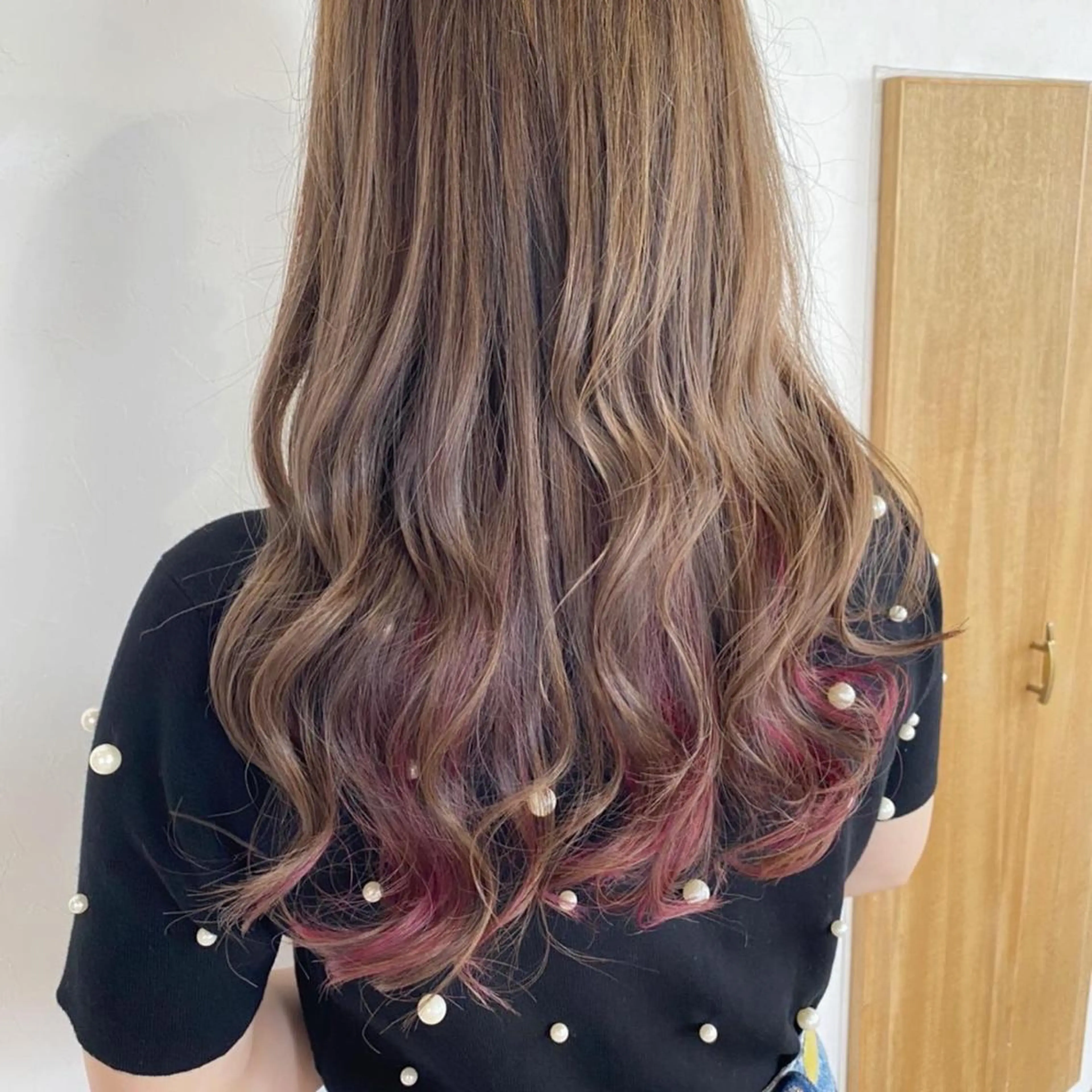 ロング カラー ピンクカラー なつき/艶ピンク/ girly hairのヘアスタイル