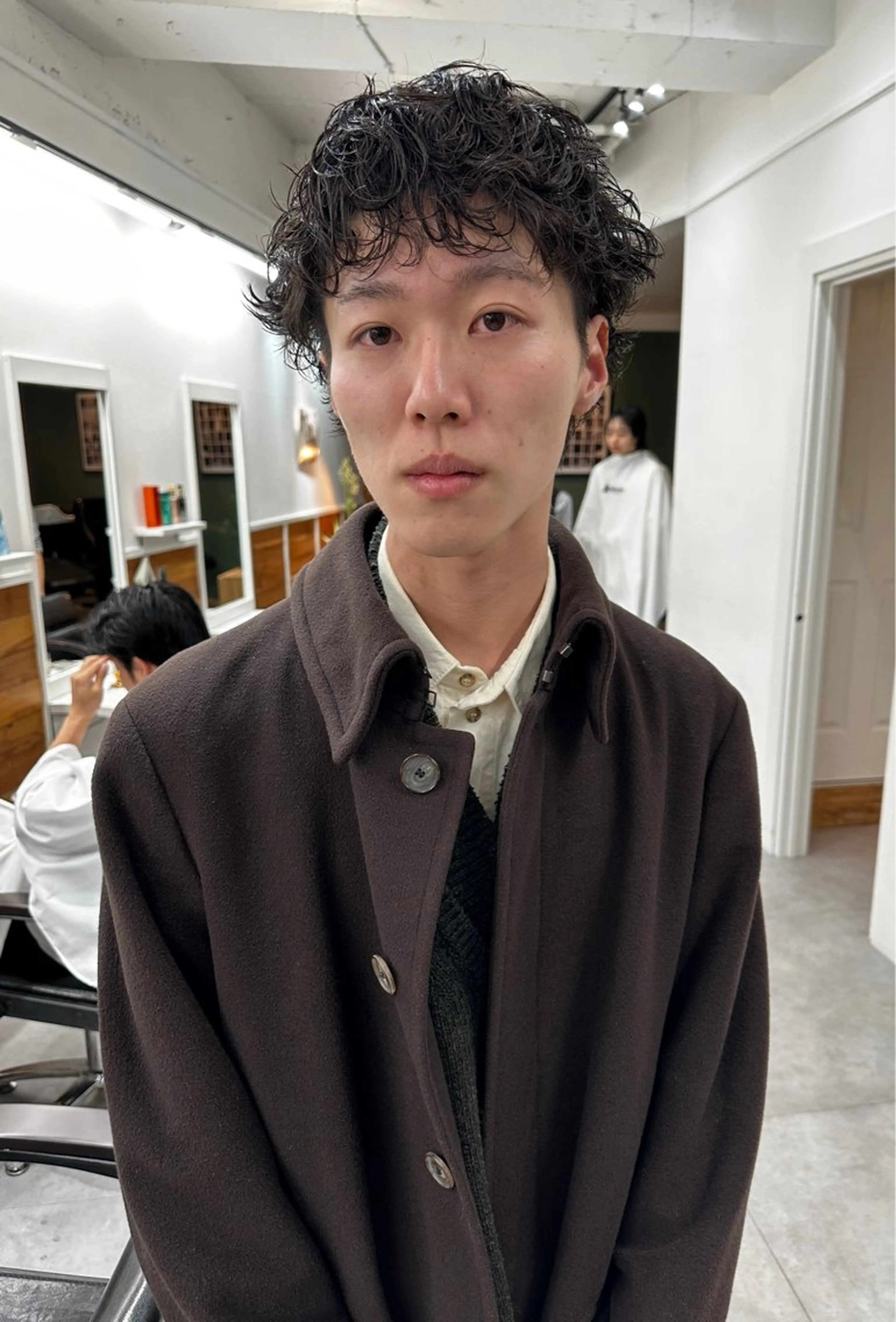 ミディアム パーマ メンズ カット パーマ グランジヘア 無造作ヘアHYUGAのヘアスタイル