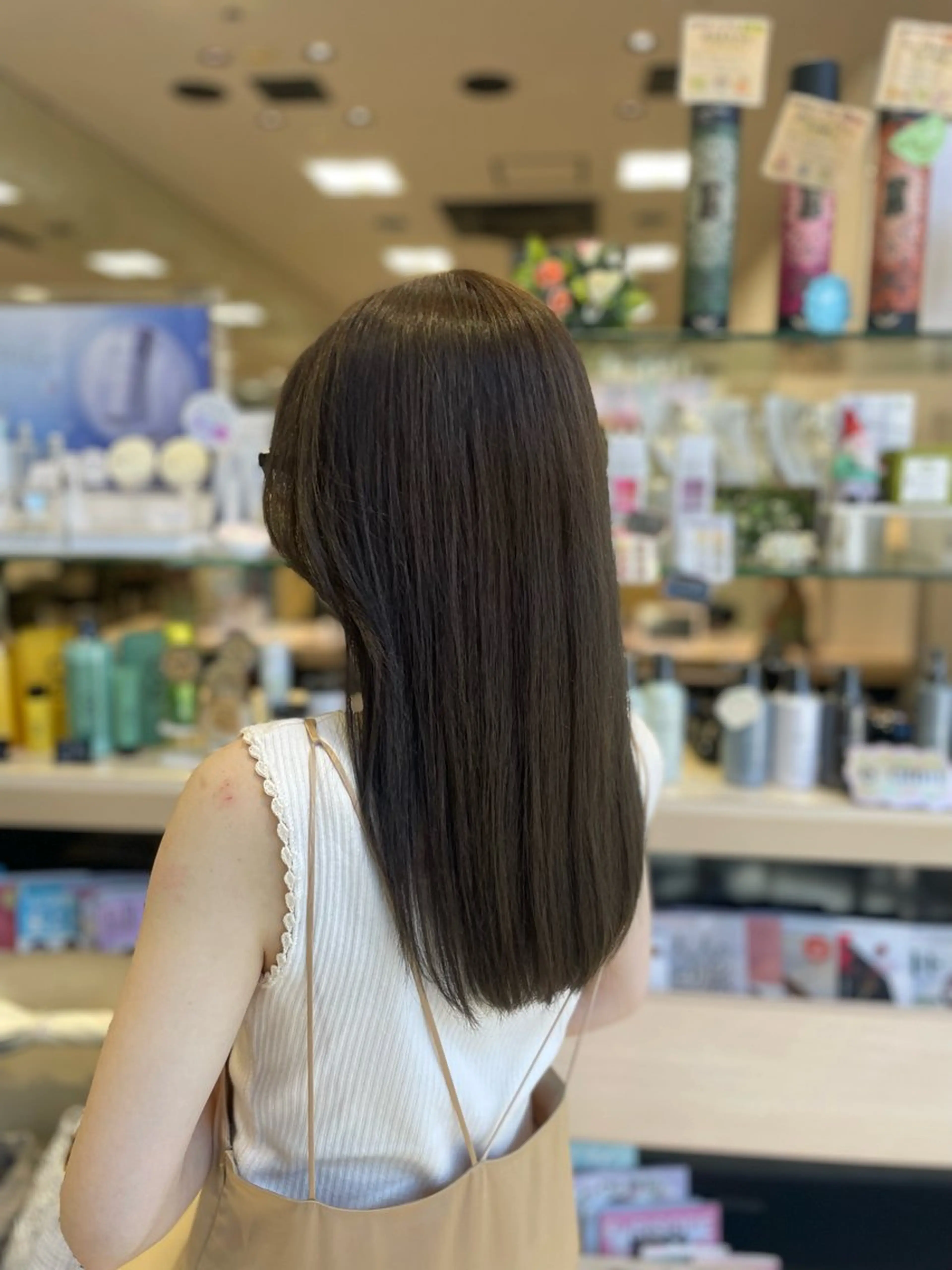 セミロング カラー アッシュ ヘアカラー クロスパーマ/うる艶 カラー/Kurumiのヘアスタイル