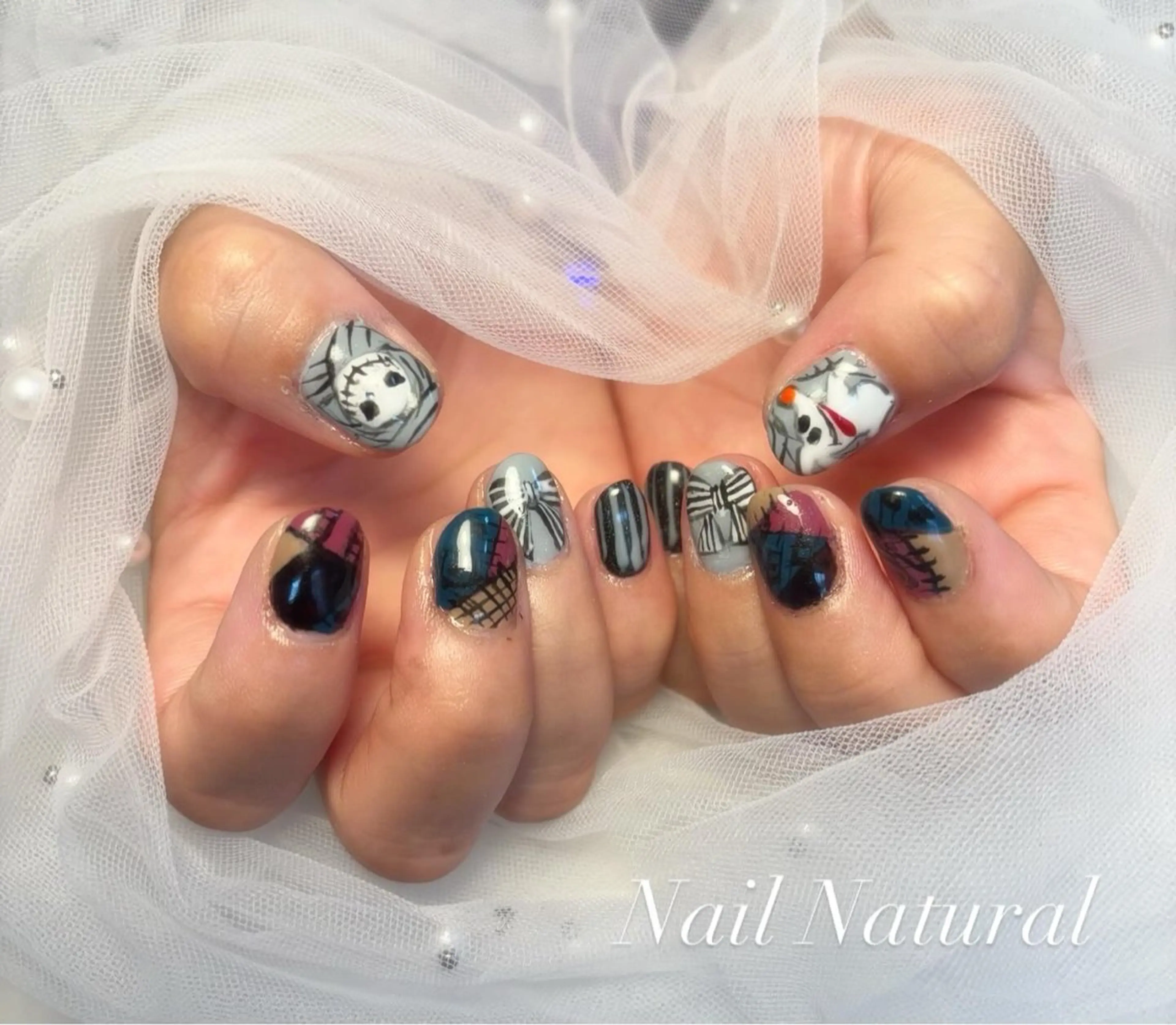 ネイル フラッシュネイル フットネイル フレンチネイル ジェルネイル ガラスフレンチ ハンドネイル Nail salon Natulalのネイルデザイン