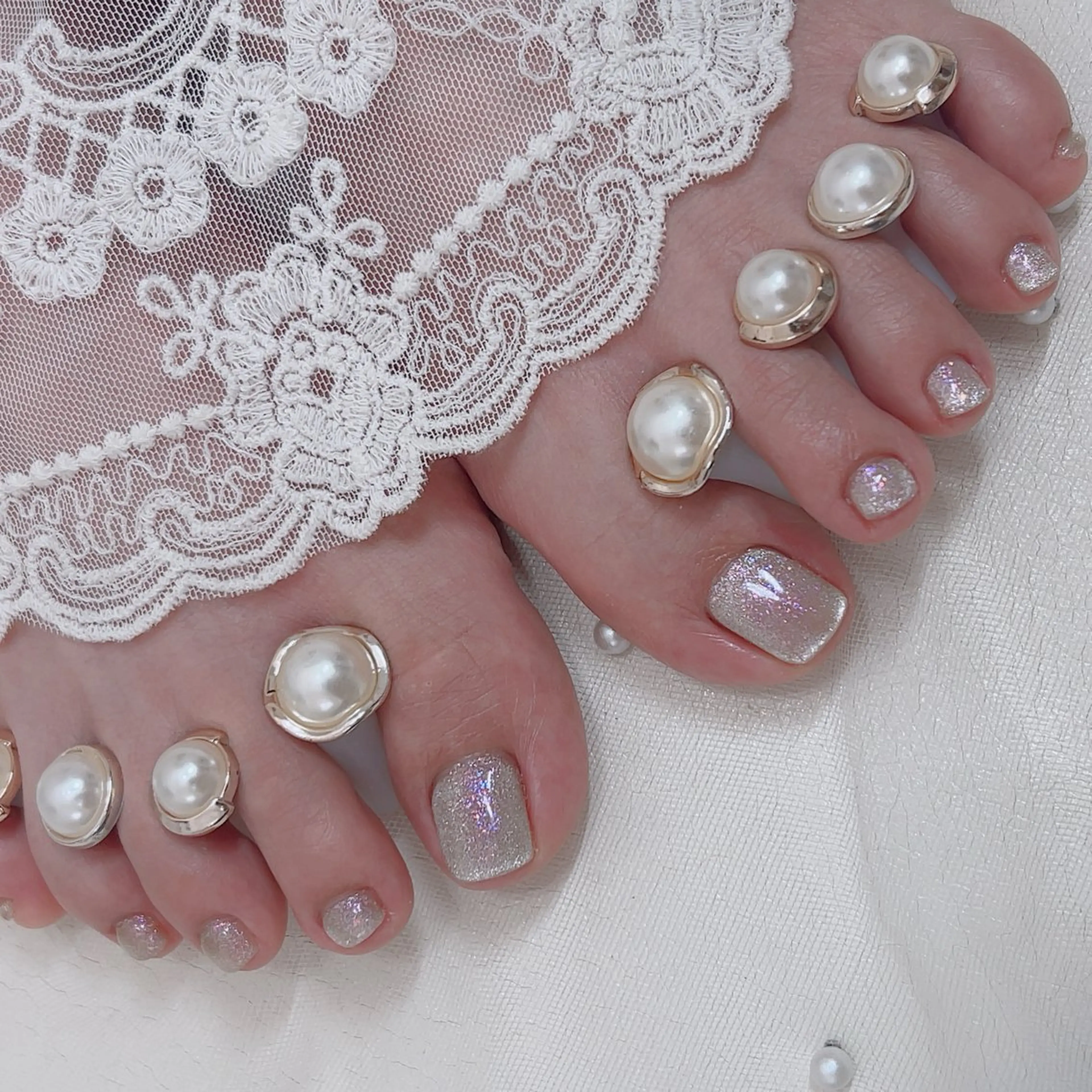ミニモ限定♡フットnail  ̖́-‬‬ ちゅるんとうる艶ワンカラー♡キラキラなラメカラー♡の写真