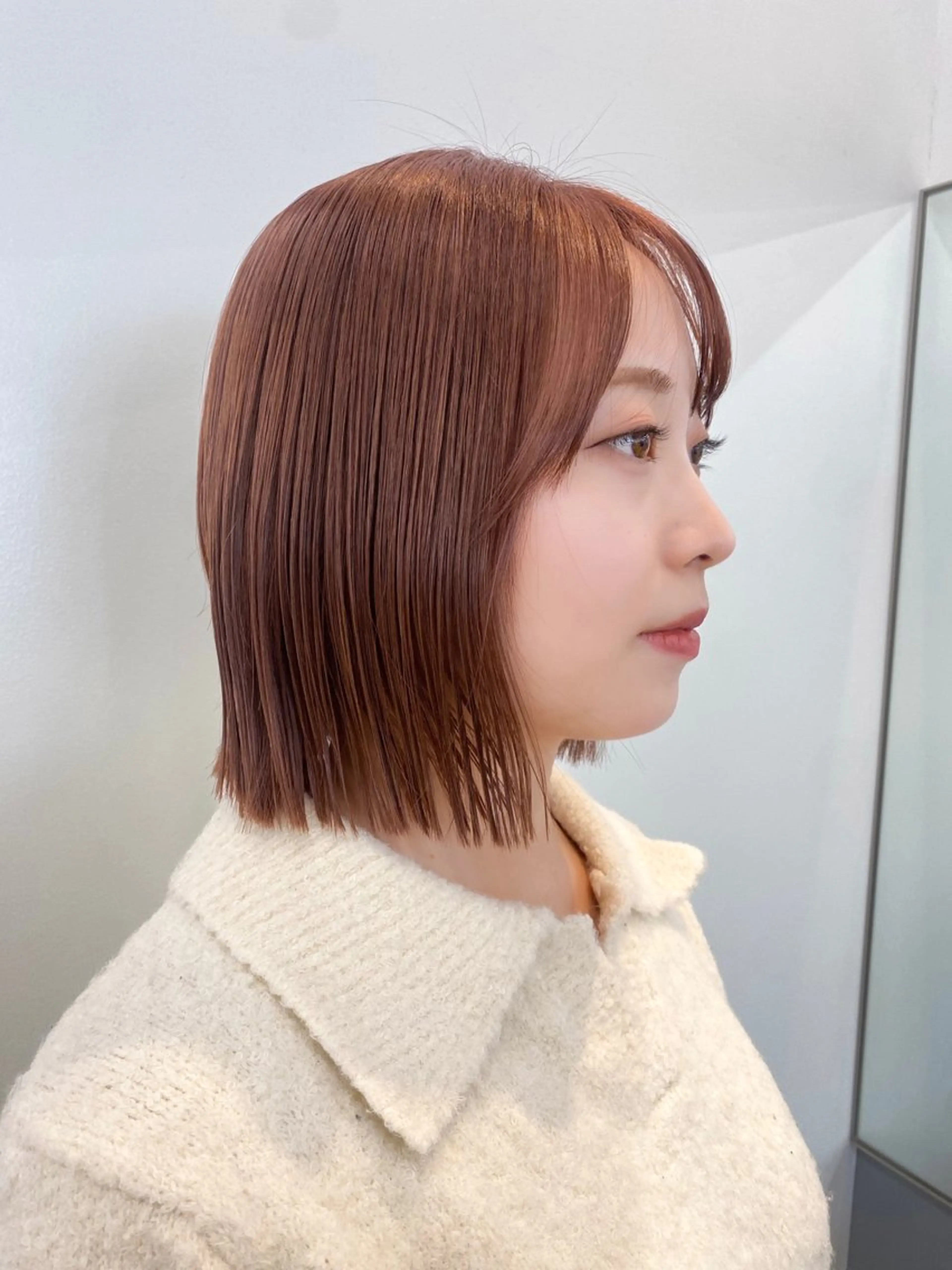 ショート カラー ベージュカラー ブリーチ ピンクカラー ピンクベージュ ボブ ヘアカラー トリートメント shiori/暖色/ レイヤー/似合わせのヘアスタイル