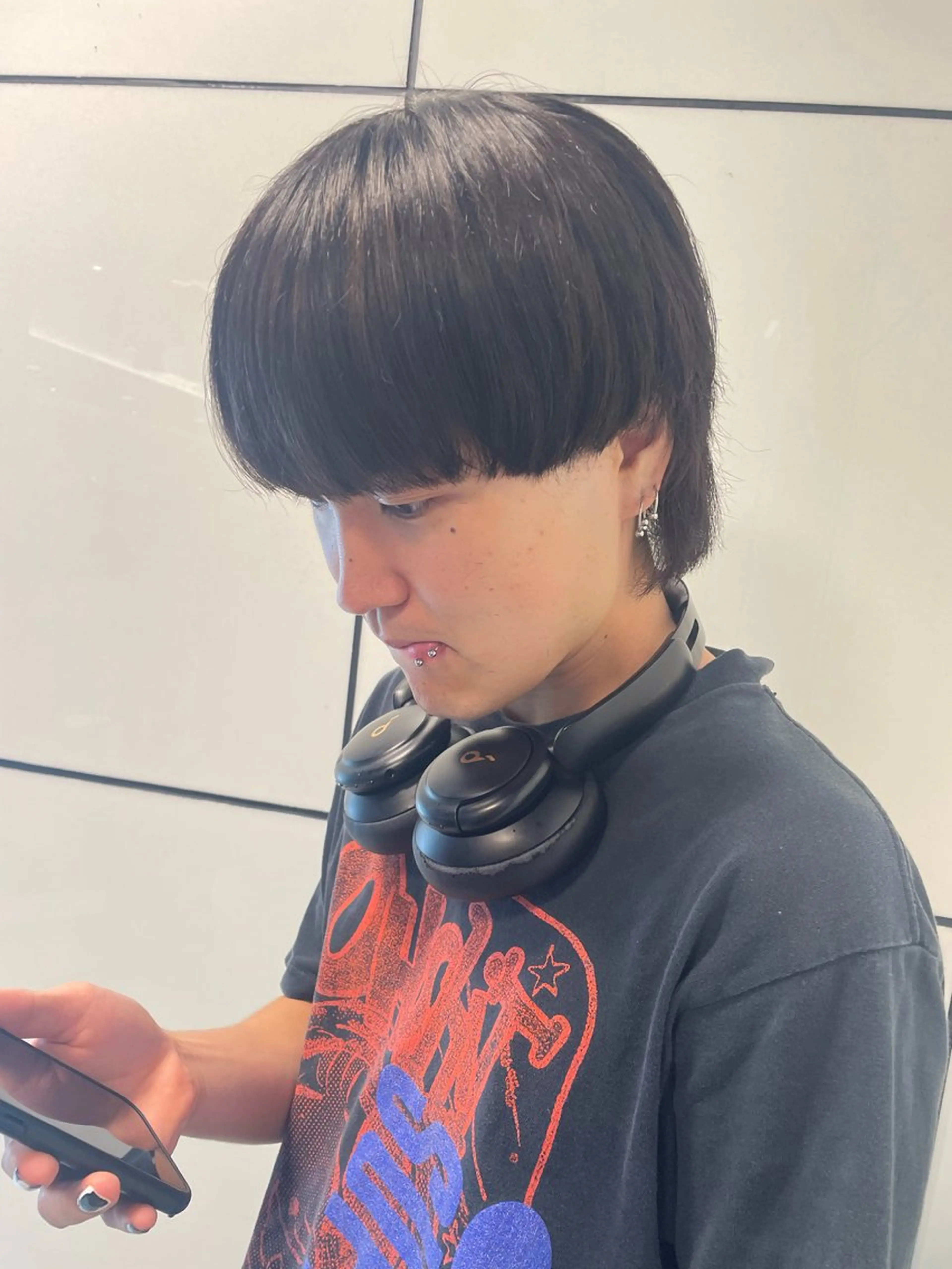 セミロング メンズ メンズハイトーン メンズ韓国風 マッシュウルフ マッシュ メンズパーマ メンズ/ブリーチなし サクラ🌸のヘアスタイル