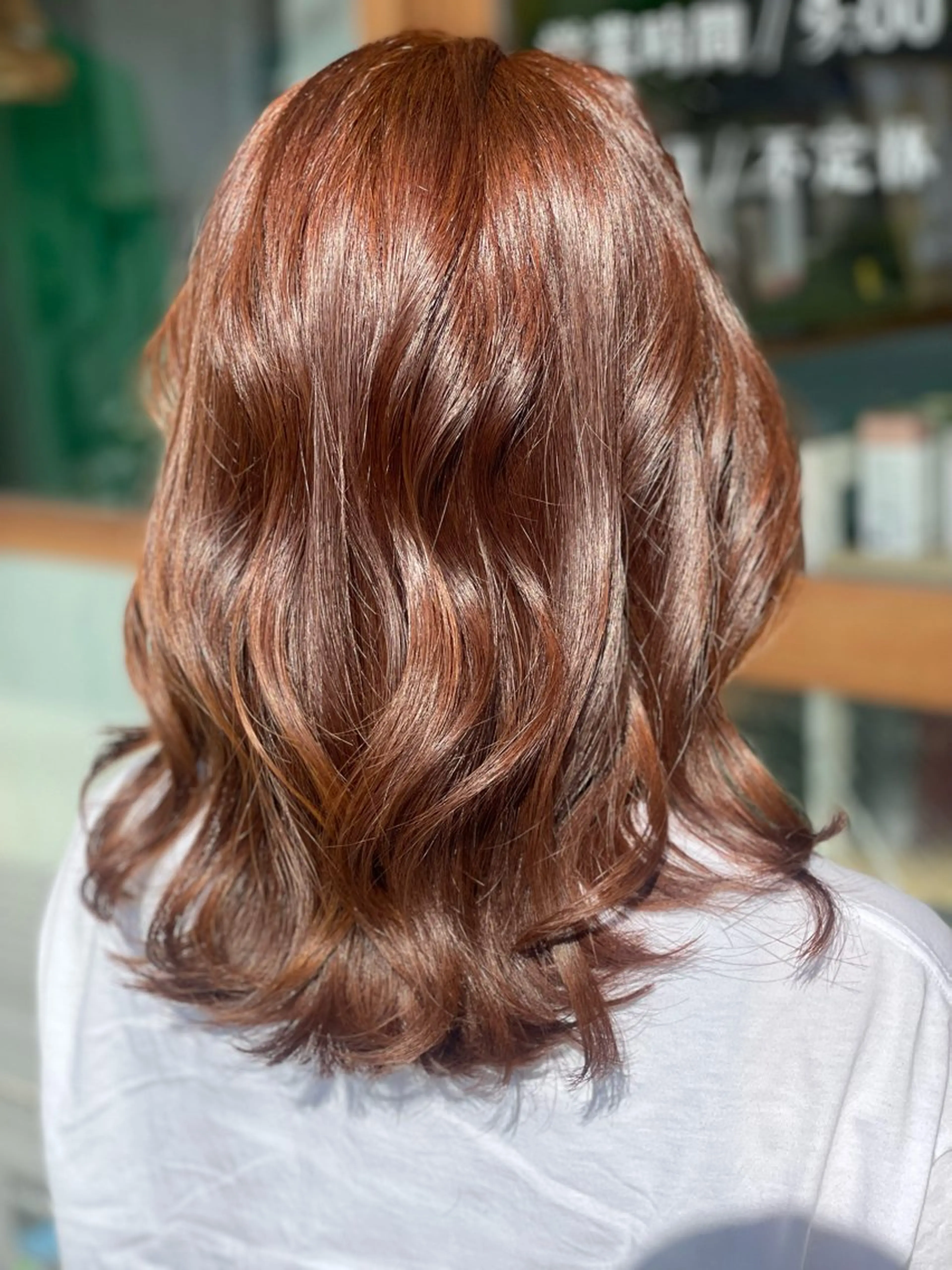 ロング カラー ブラウンカラー オレンジ オレンジブラウン 切りっぱなしロブ Snaly カラー特化ページのヘアスタイル