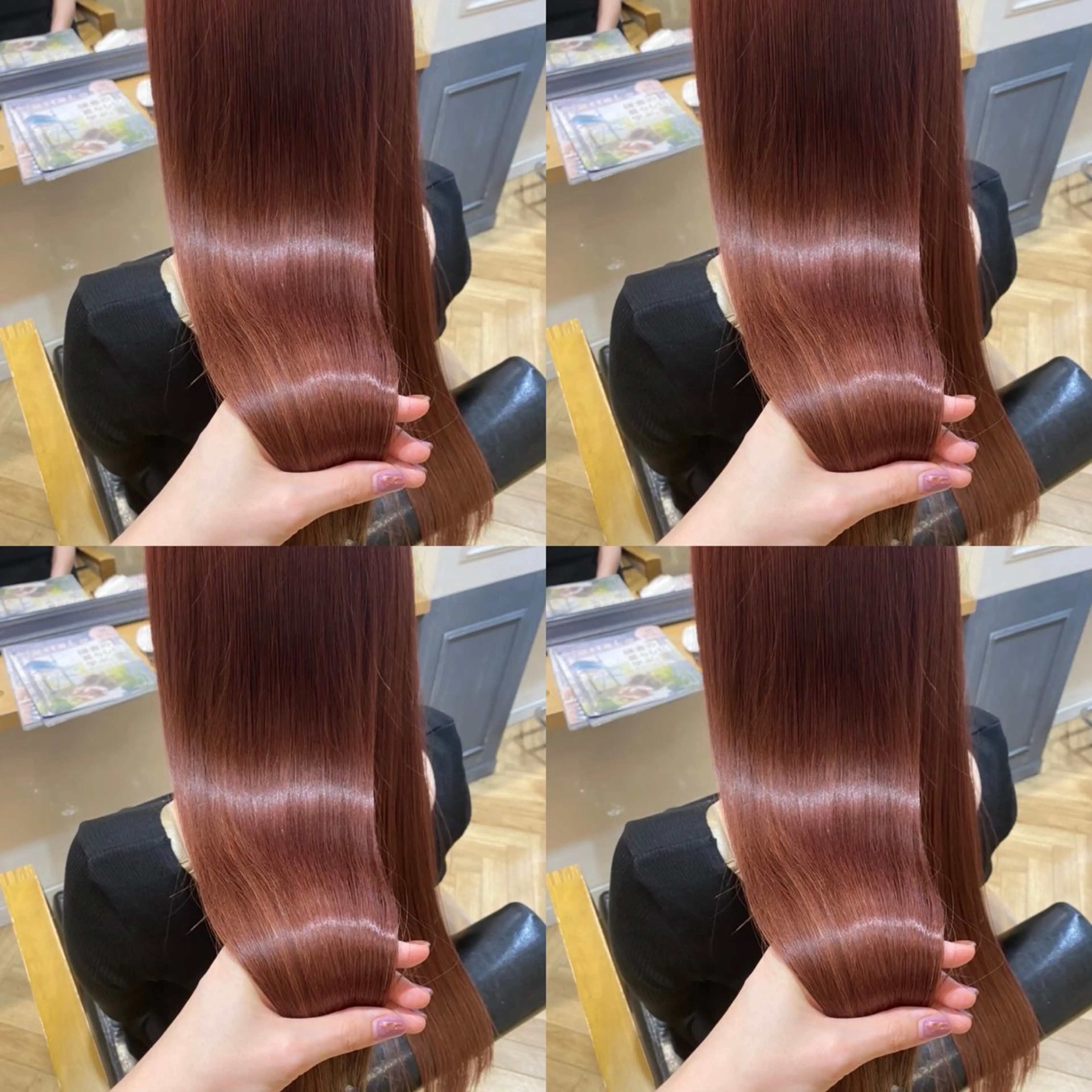 ロング カラー ブラウンカラー ピンクカラー ピンクブラウン 髪質改善 韓国レイヤー ×髪質改善✨純大のヘアスタイル