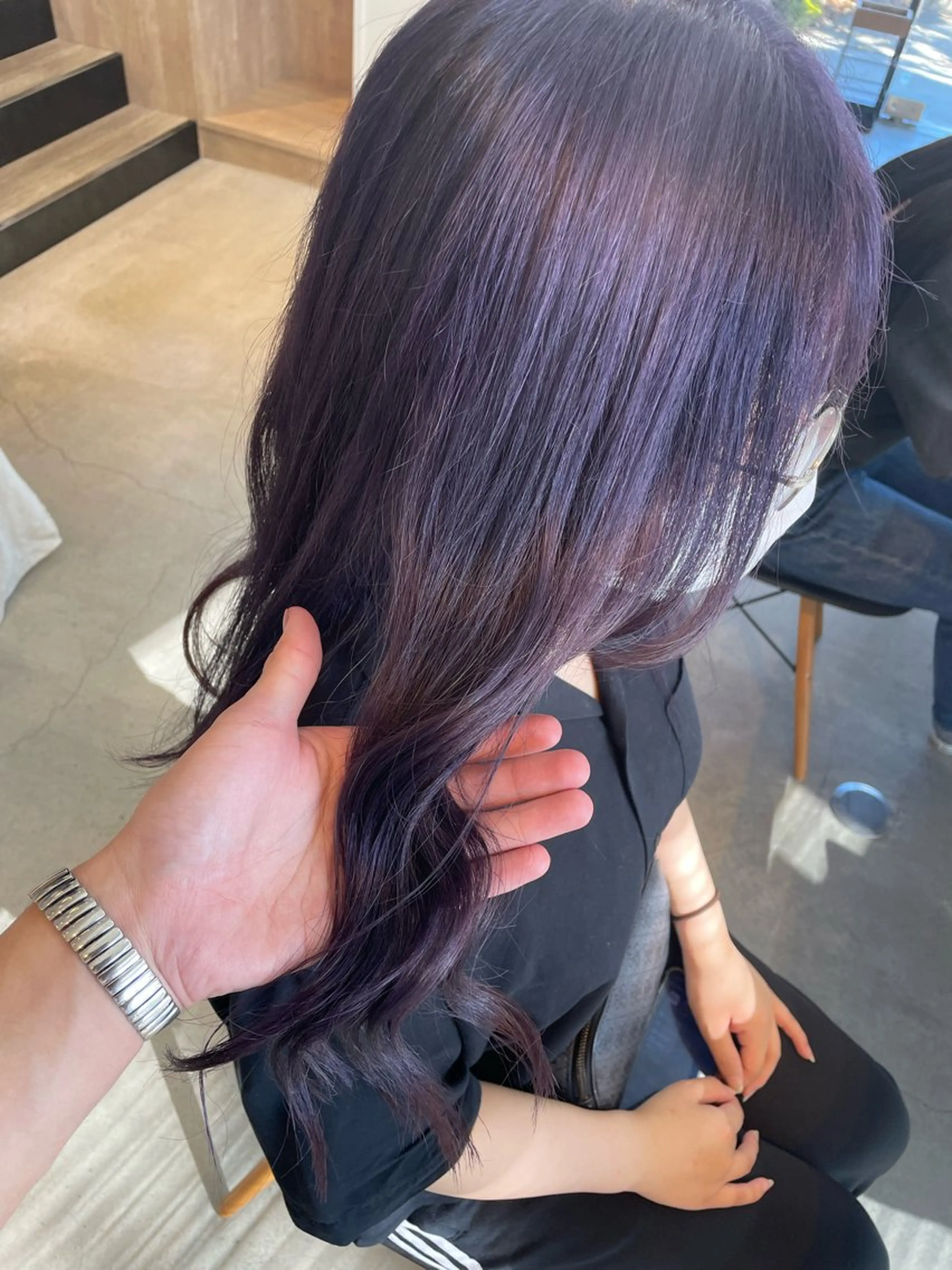 ミディアム パープルカラー テラダ ユウシンのヘアスタイル
