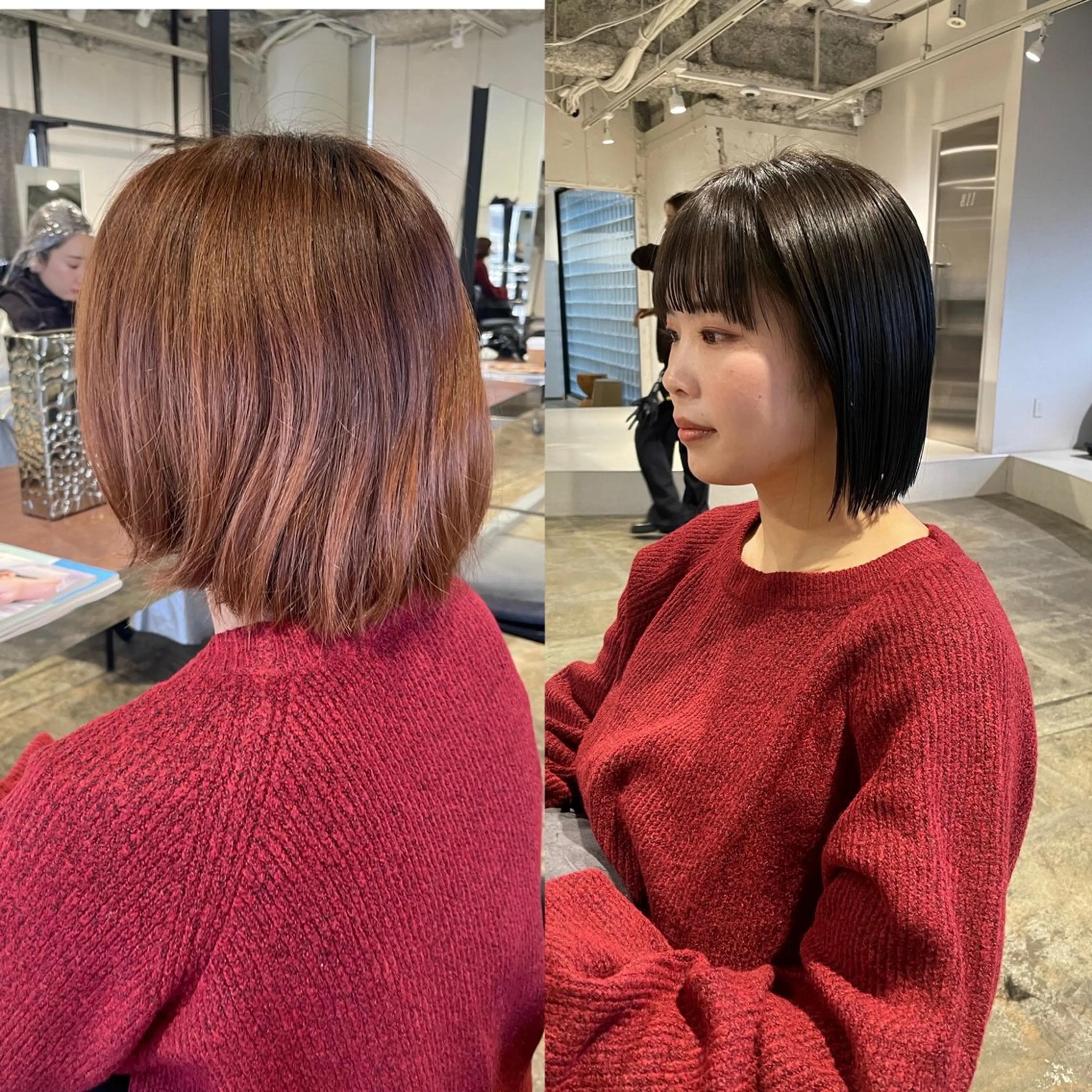 ショート カラー ボブ 髪質改善 カット ヘアカラー 縮毛矯正 トリートメント 大迫 江梨のヘアスタイル