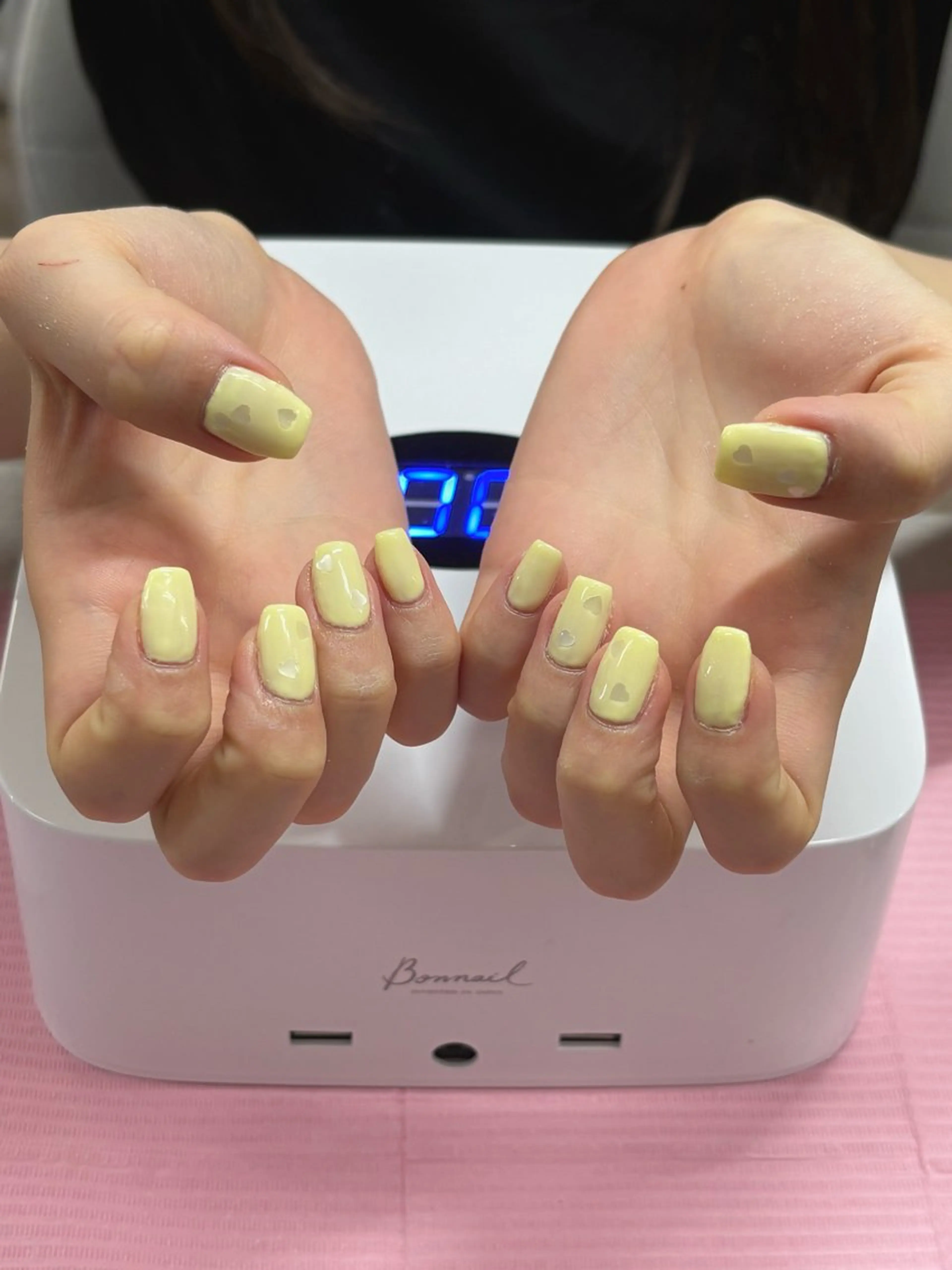 ネイル ハート パステルネイル 黄色 TRU NAIL&EYE 本厚木店所属・TRU ヒナのネイルデザイン