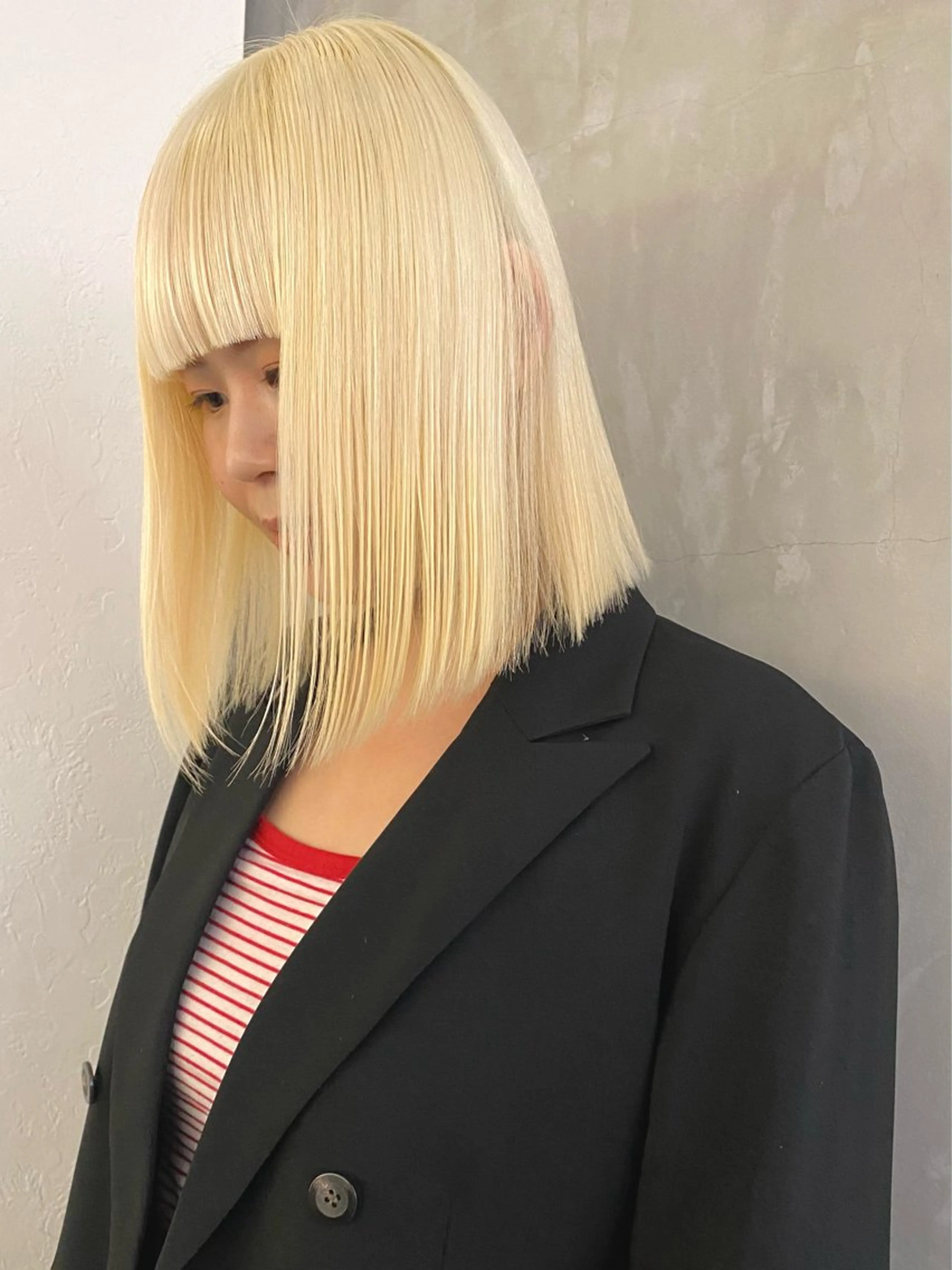 ショート カラー ブロンド ハイトーンカラー ボブ カット ヘアカラー トリートメント 森貴裕/ベージュ/ パーマ/オリーブのヘアスタイル