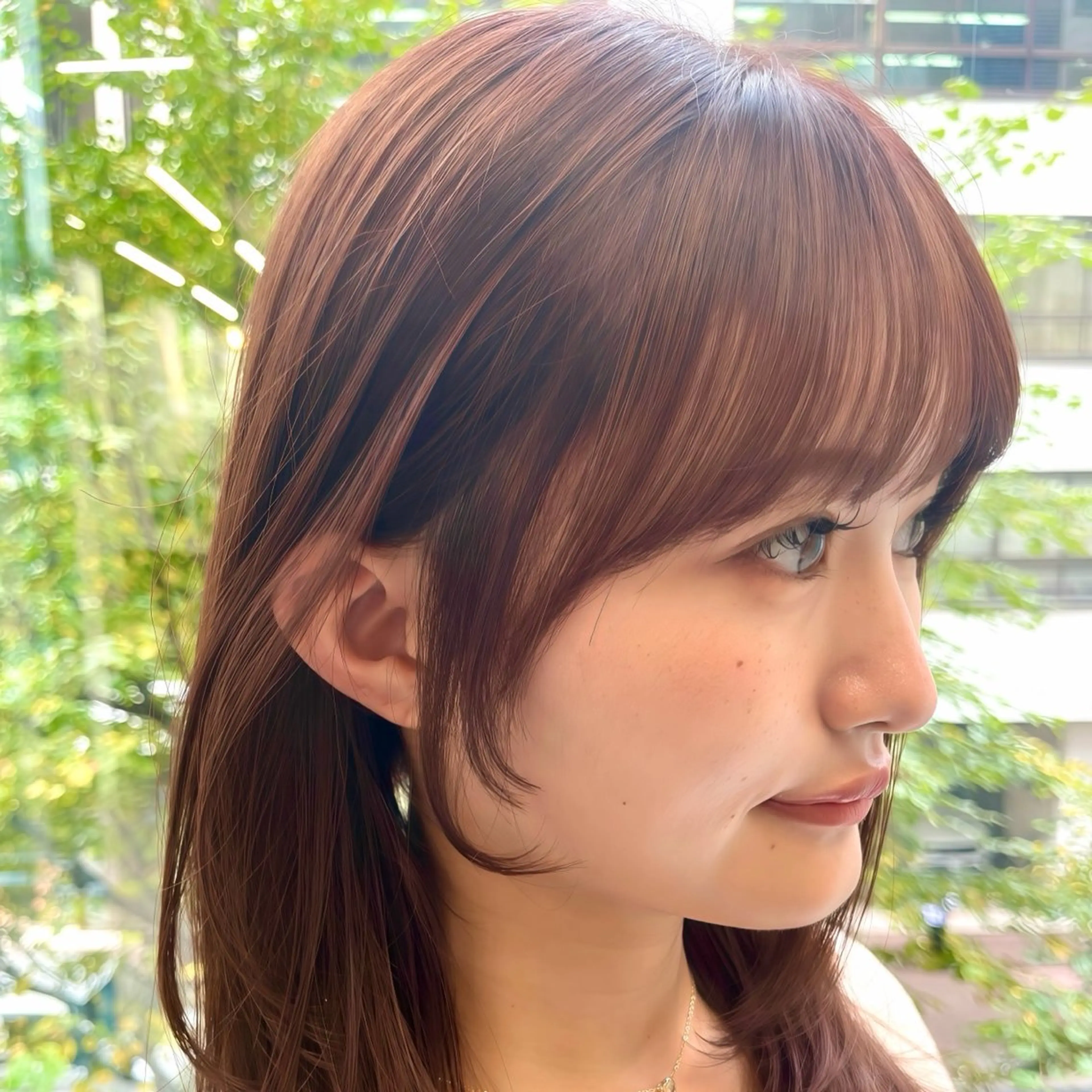 ミディアム カット ヘアカラー くびれレイヤー 🌻秋月　日向🌻のヘアスタイル