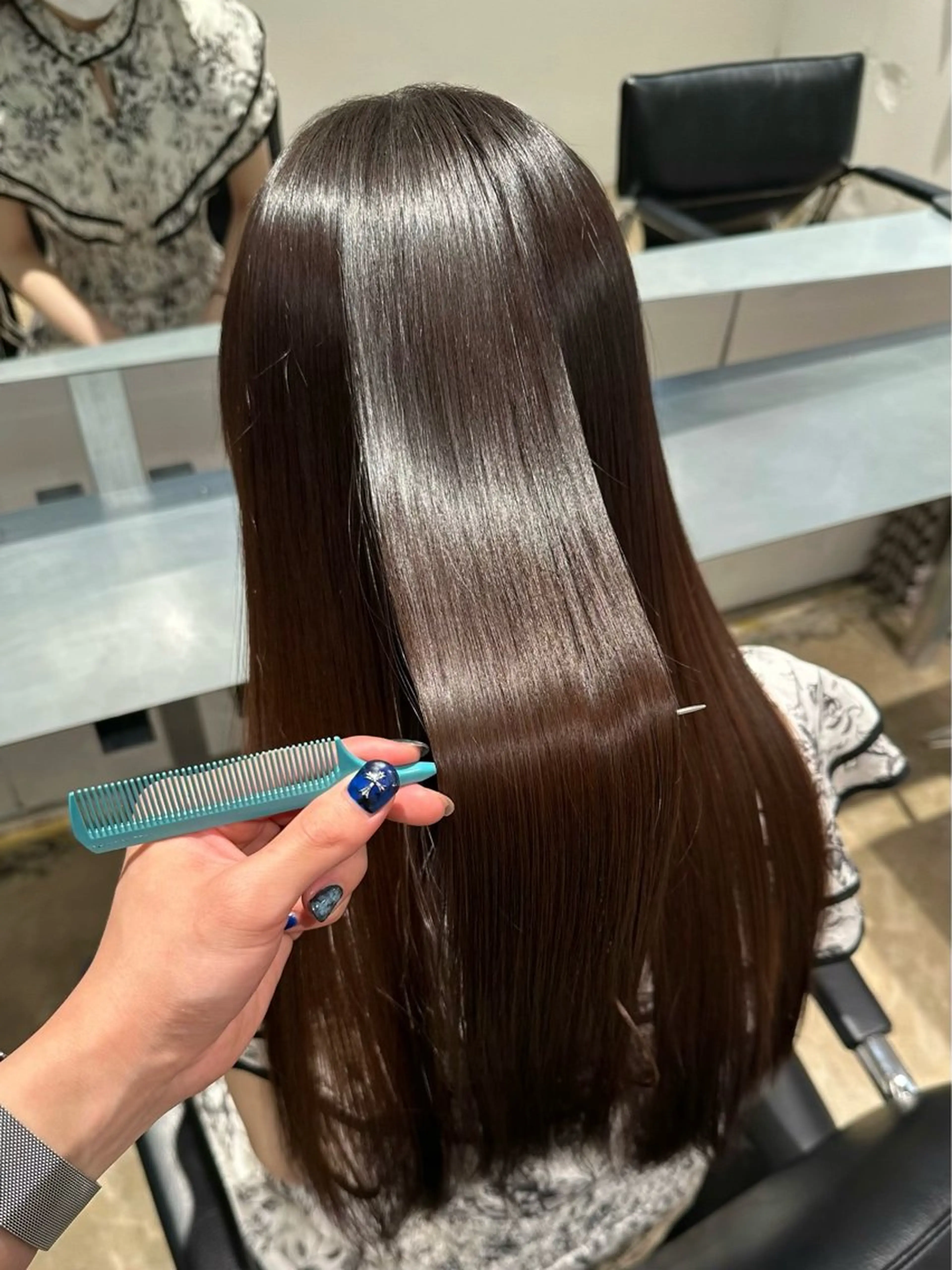 ロング パーマ メンズ 髪質改善 縮毛矯正 ストレートパーマ WARES所属・WARES TOWA ☾のヘアスタイル