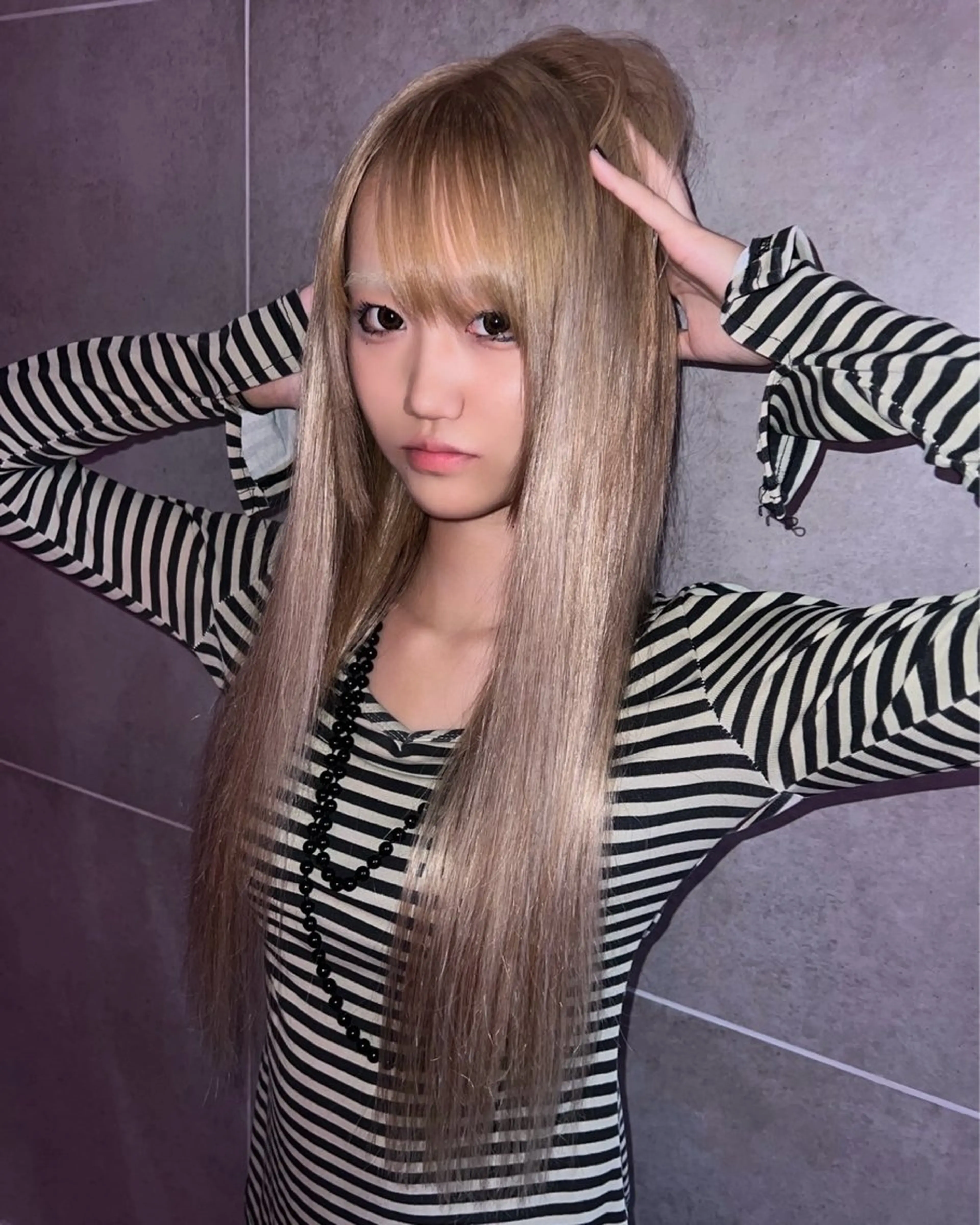 ロング ヘアカラー トリートメント AIRA/ブリーチ ‪/透明感カラーのヘアスタイル