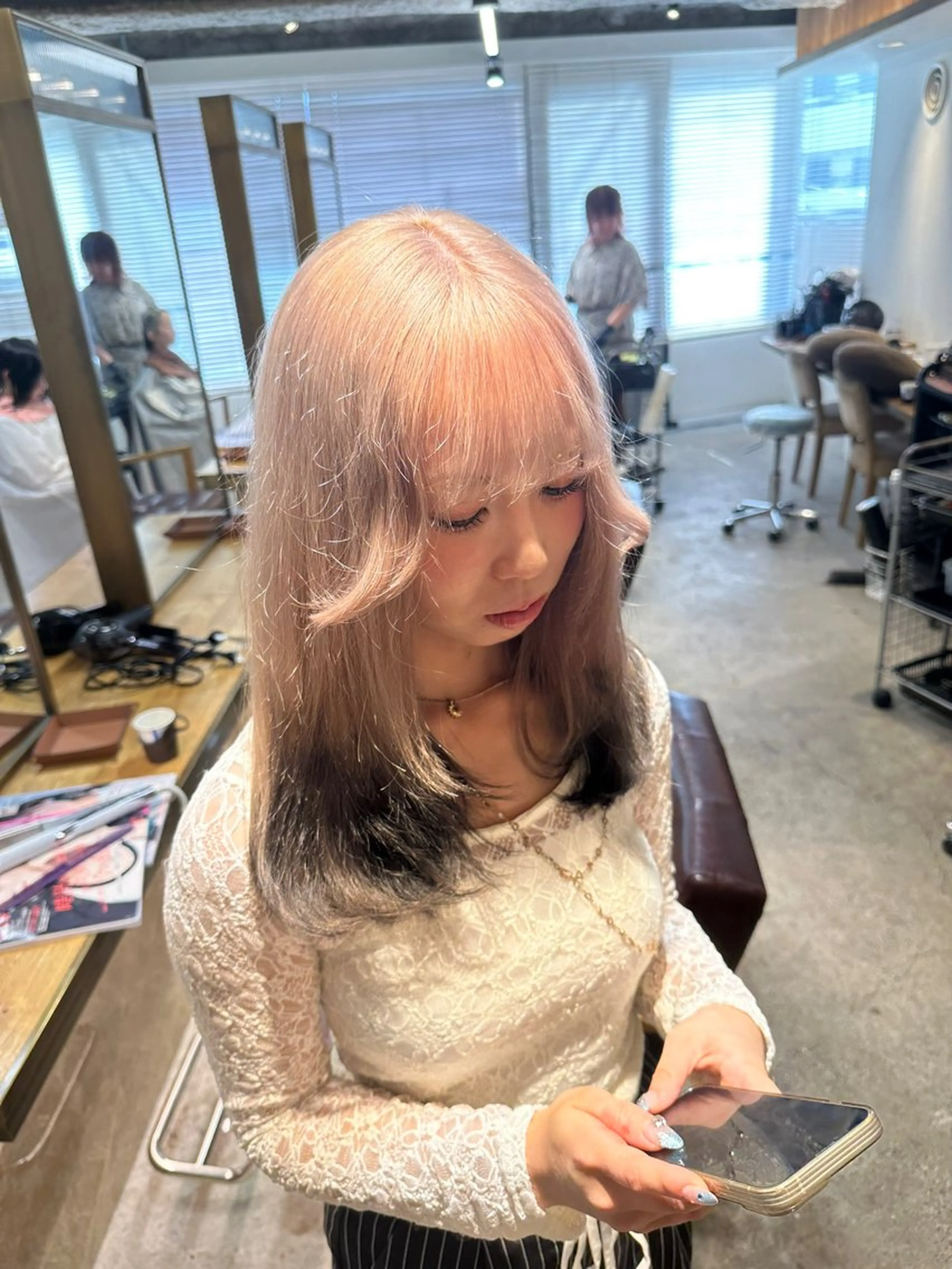 セミロング カラー カット ヘアカラー トリートメント 🌟艶カラー🌟 /ハイトーン/舜希のヘアスタイル