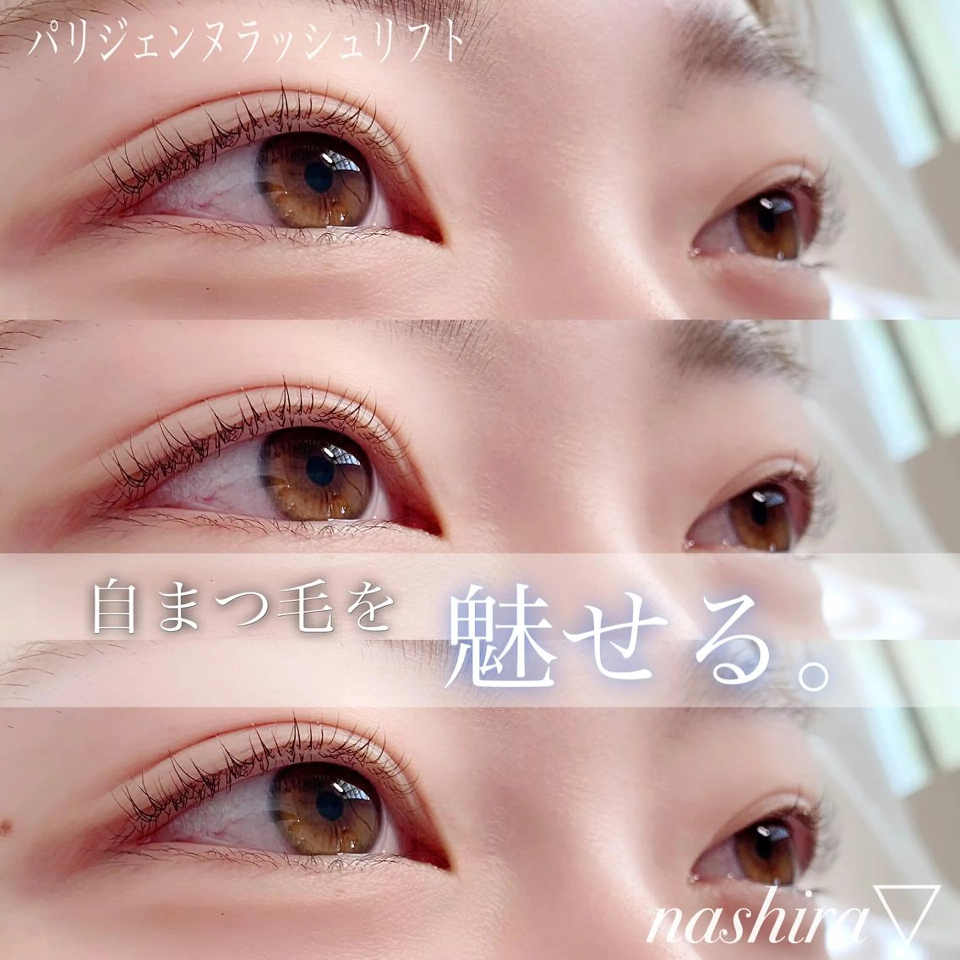 マツエク・マツパ パリジェンヌラッシュリフト まつげパーマ 一重×まつ毛パーマ マツパ nashira -ナシラ- 恵比寿のマツエク・マツパデザイン