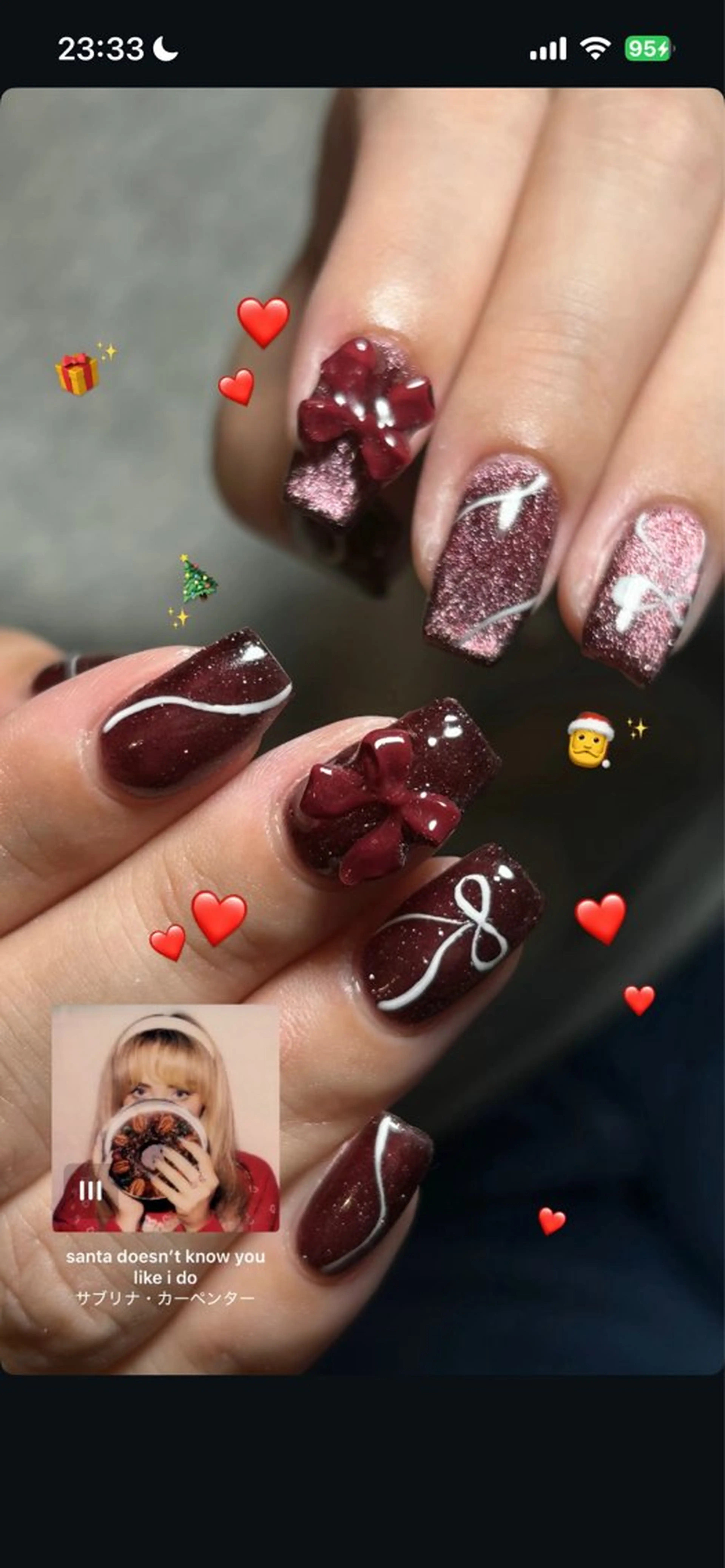 ネイル 韓国ネイル マグネットネイル 冬ネイル クリスマス ハンドネイル nail salon ideal所属・ideal wakanaのネイルデザイン
