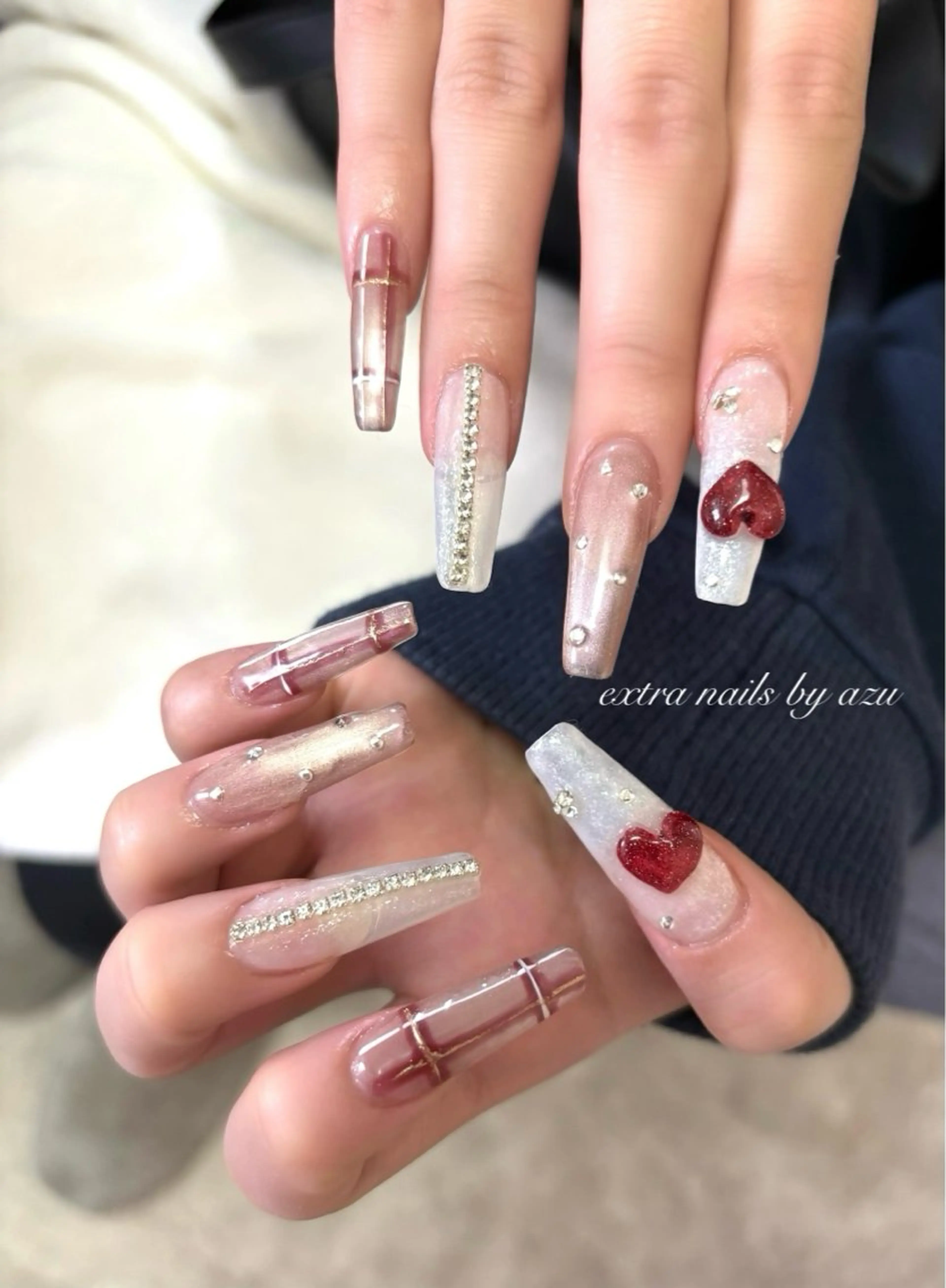 ネイル アートネイル ロングネイル ネイルチップ ハンドネイル extranails /wax　azuのネイルデザイン