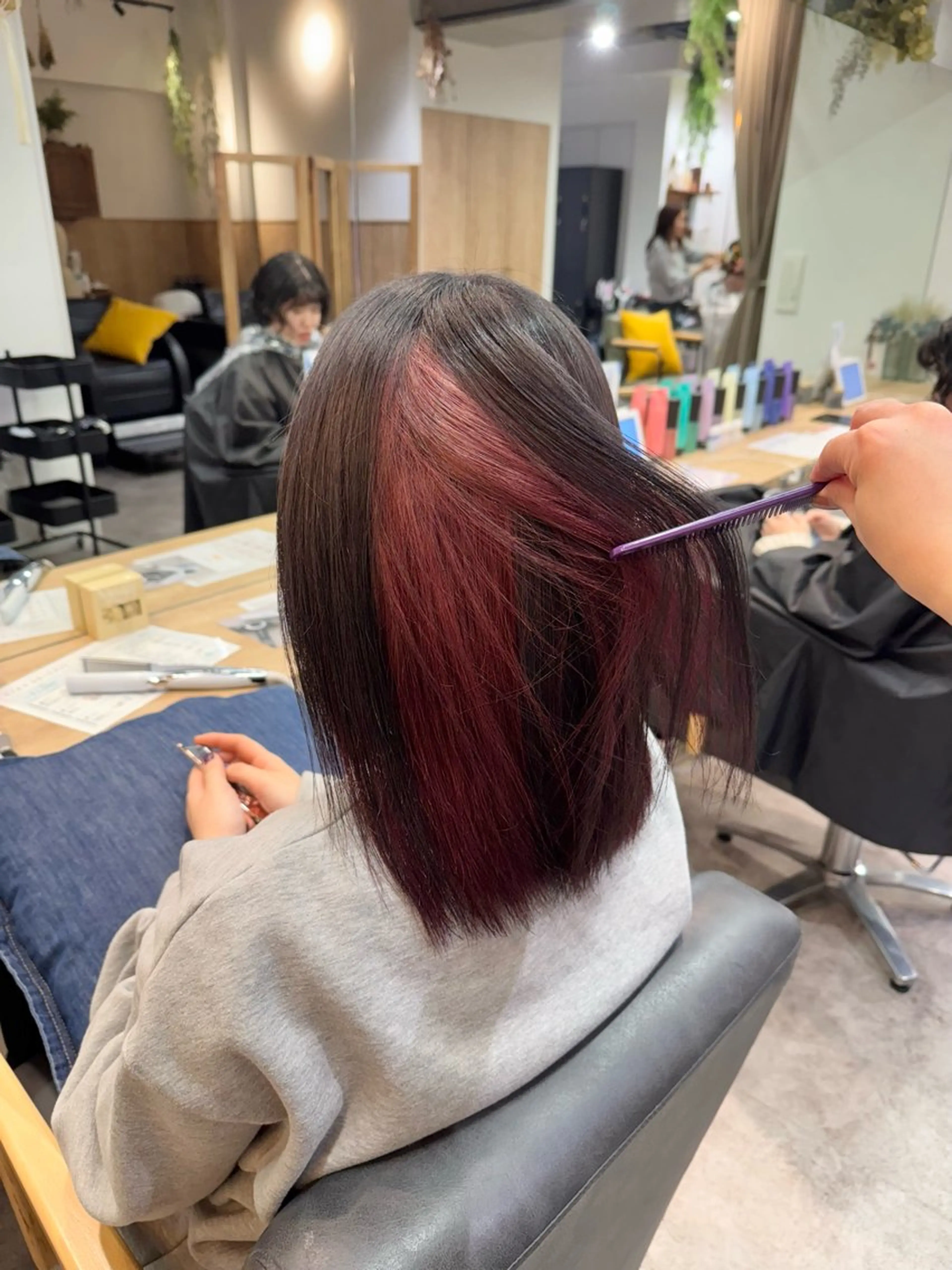 ミディアム カラー インナーカラー ヘアカラー 縮毛矯正/艶髪カラー /パーマ/ひふみ🌱のヘアスタイル