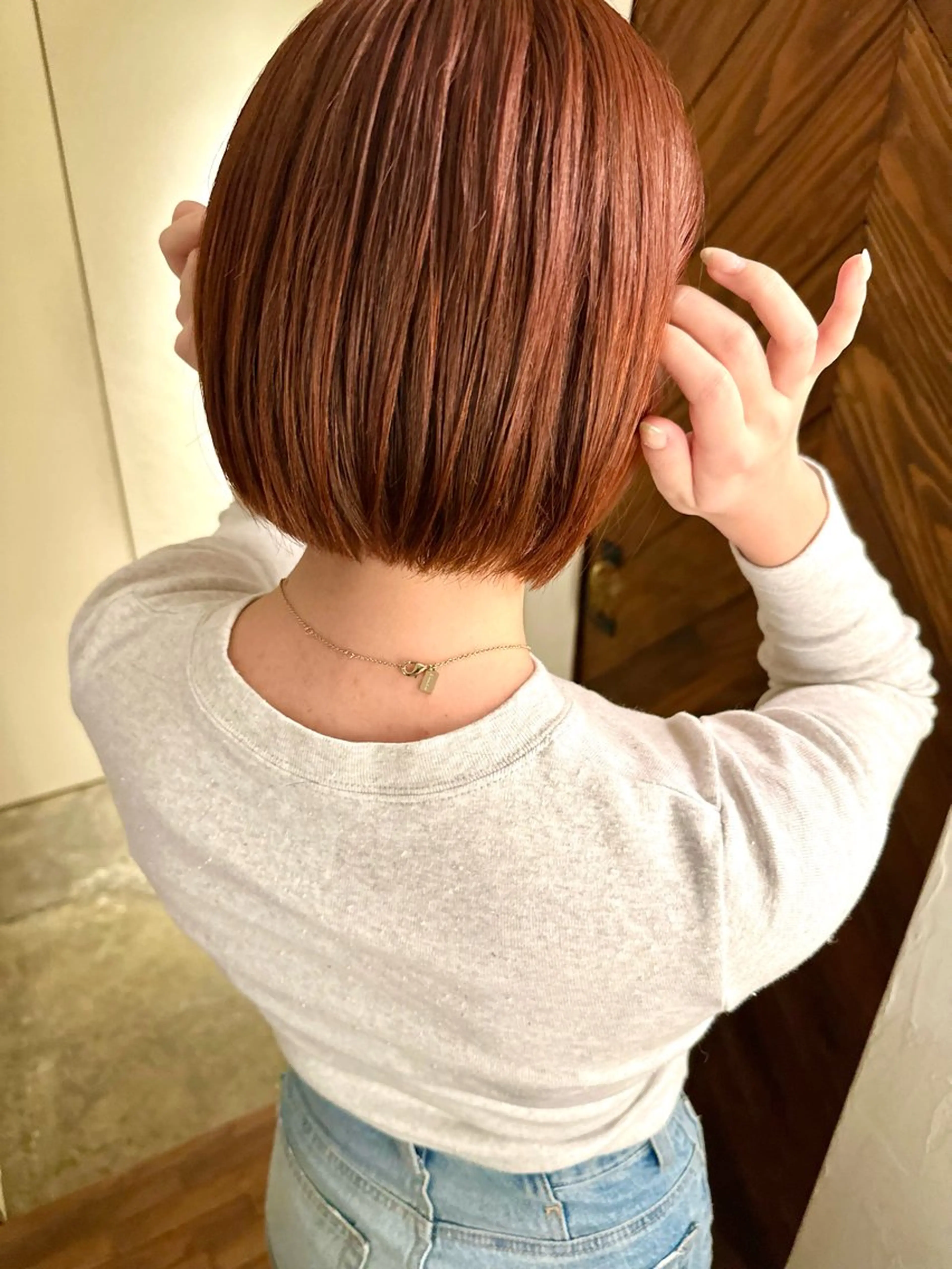 ショート カラー カット ヘアカラー トリートメント ヘアセット 🧡ono🧡暖色/ 切りっぱなしボブ🧡のヘアスタイル