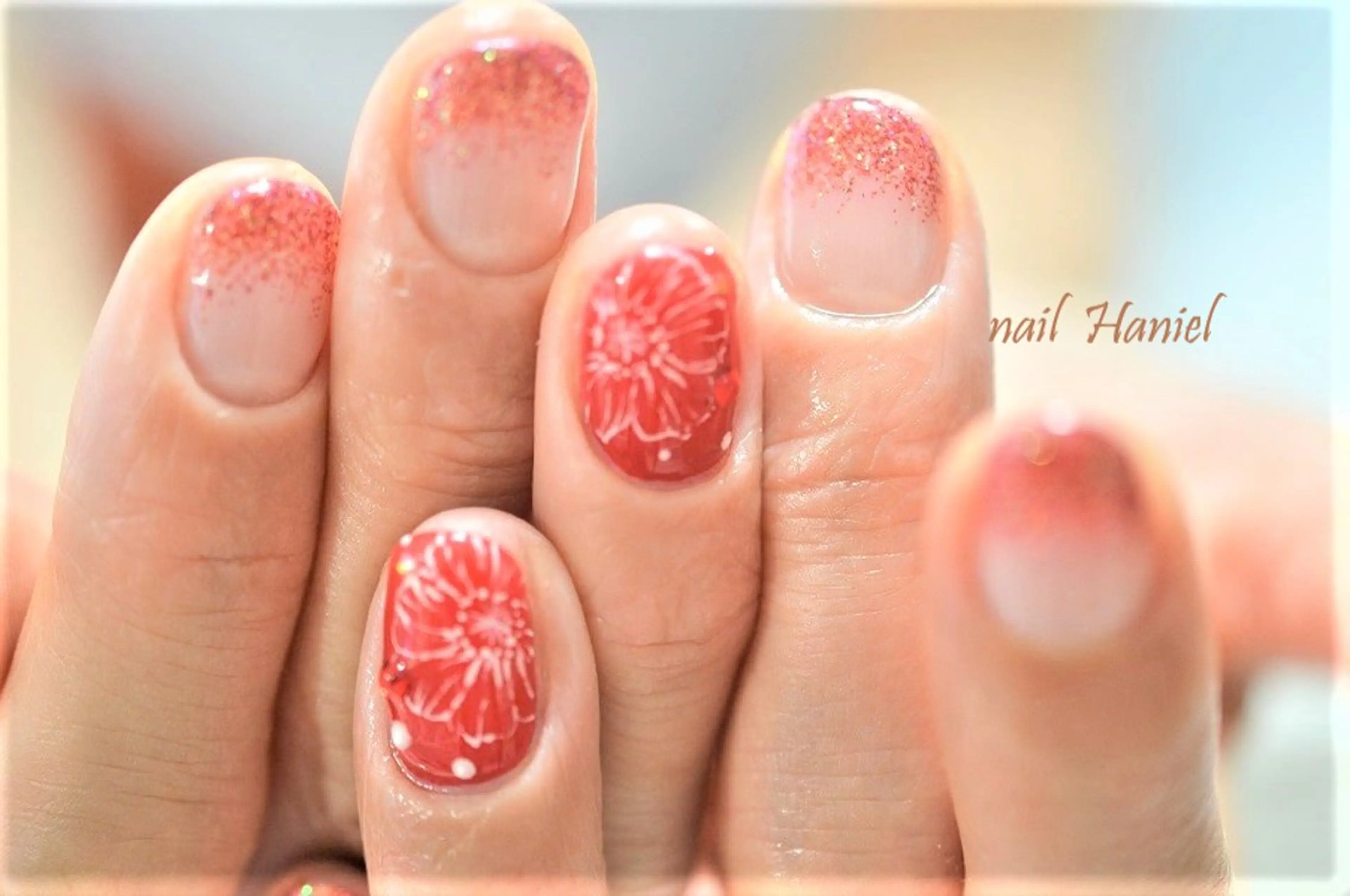 ネイル ジェルネイル オフィスネイル パラジェル 冬ネイル クリスマス ハンドネイル nail Haniel所属・半蔵門サロンハニエル 魅神 ちよのネイルデザイン