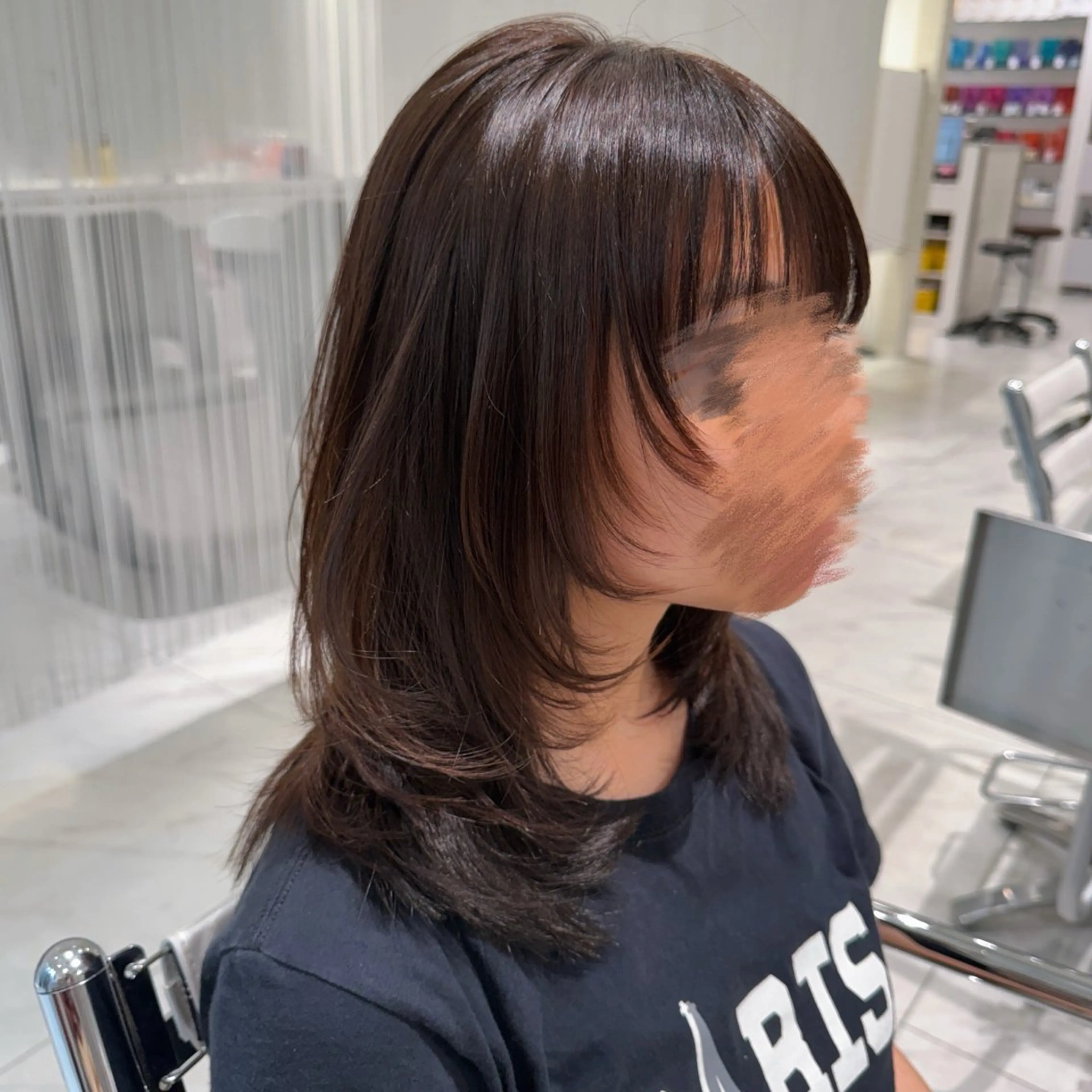 ミディアム レイヤーカット カット ヘアカラー 韓国スタイル🇰🇷 児島葉月のヘアスタイル