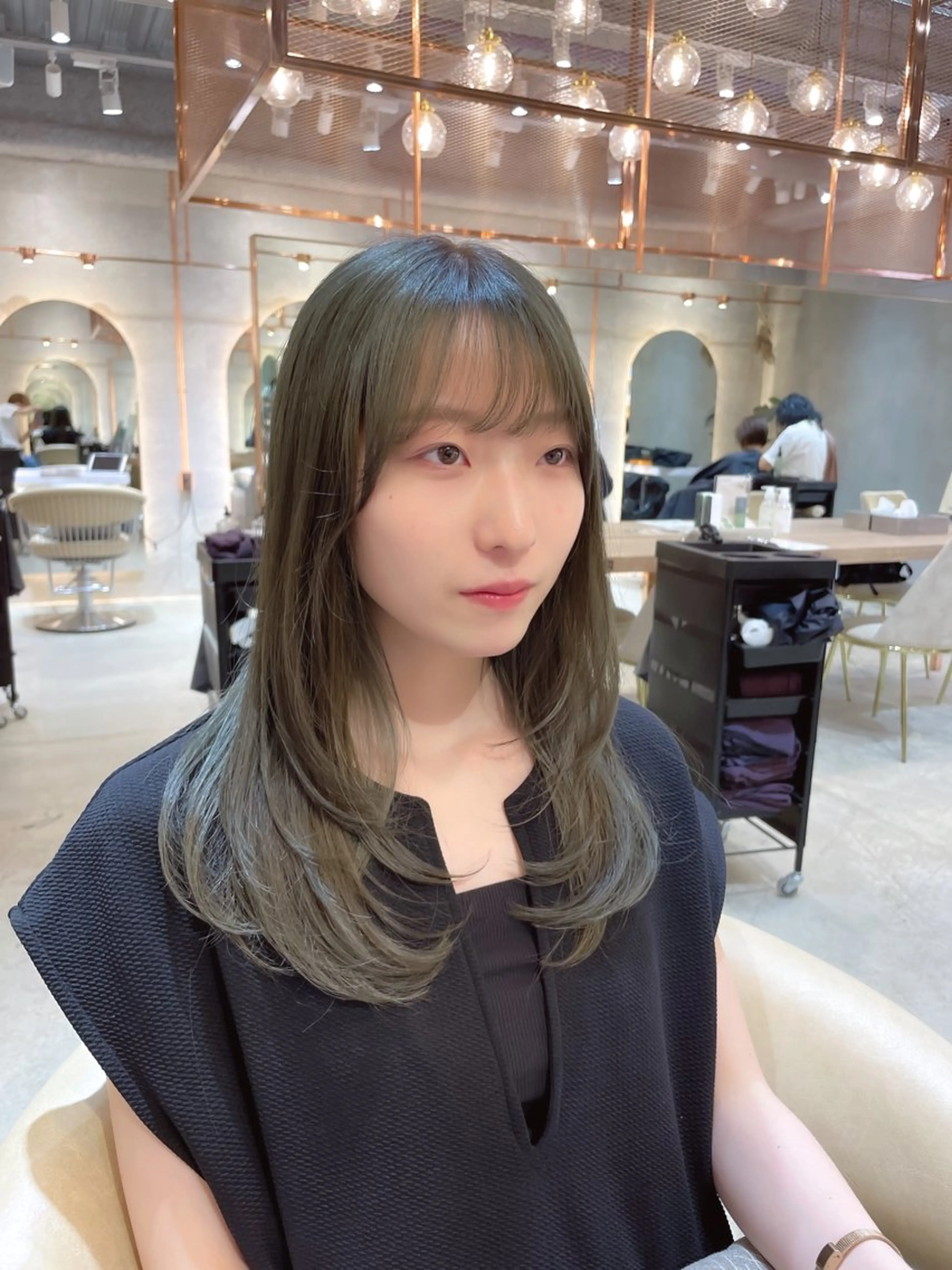 セミロング カラー レイヤー/韓国ヘア 縮毛矯正🫧鈴木颯のヘアスタイル