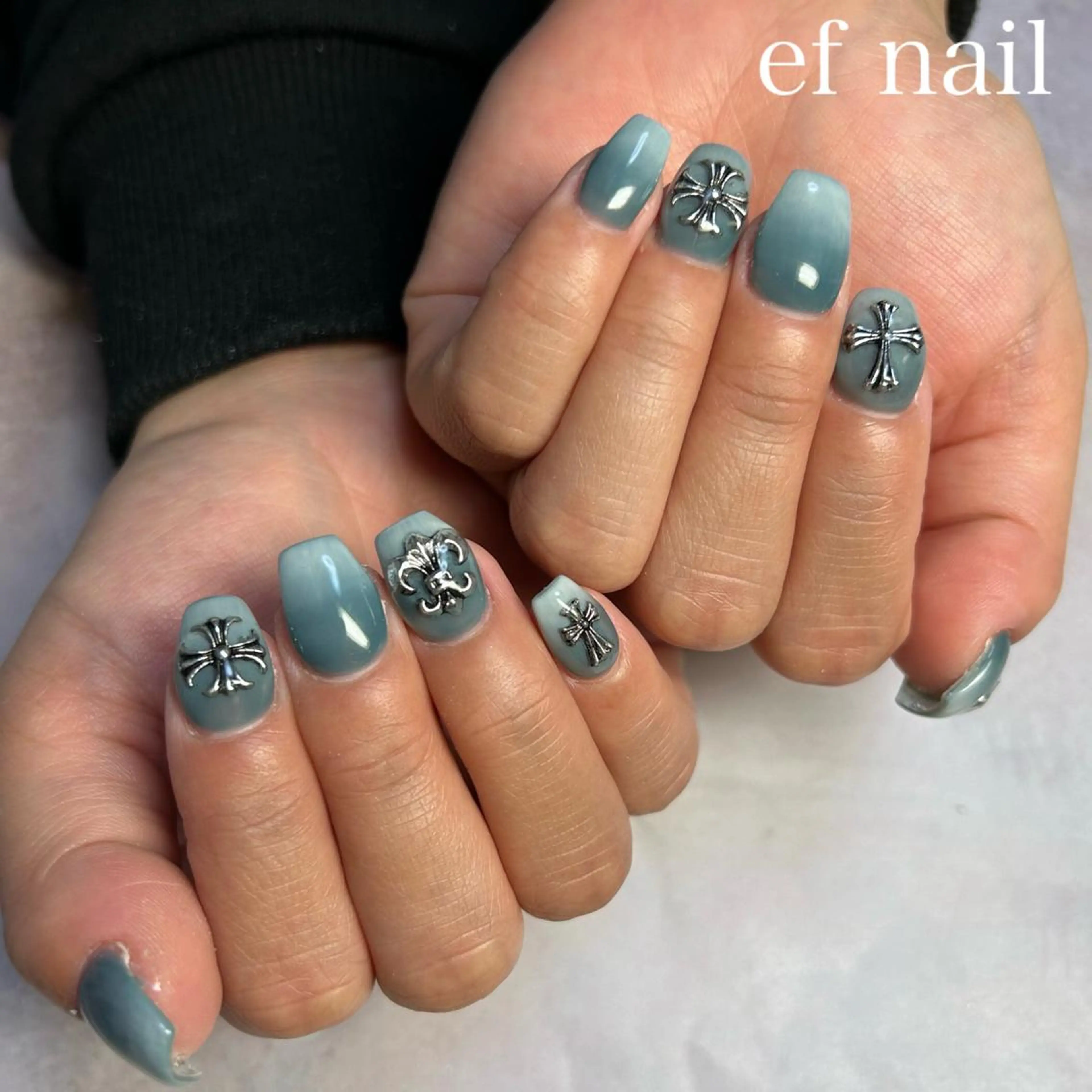 ネイル アートネイル ブラウン クリアネイル ジェルネイル マグネットネイル ハンドネイル ef nailのネイルデザイン