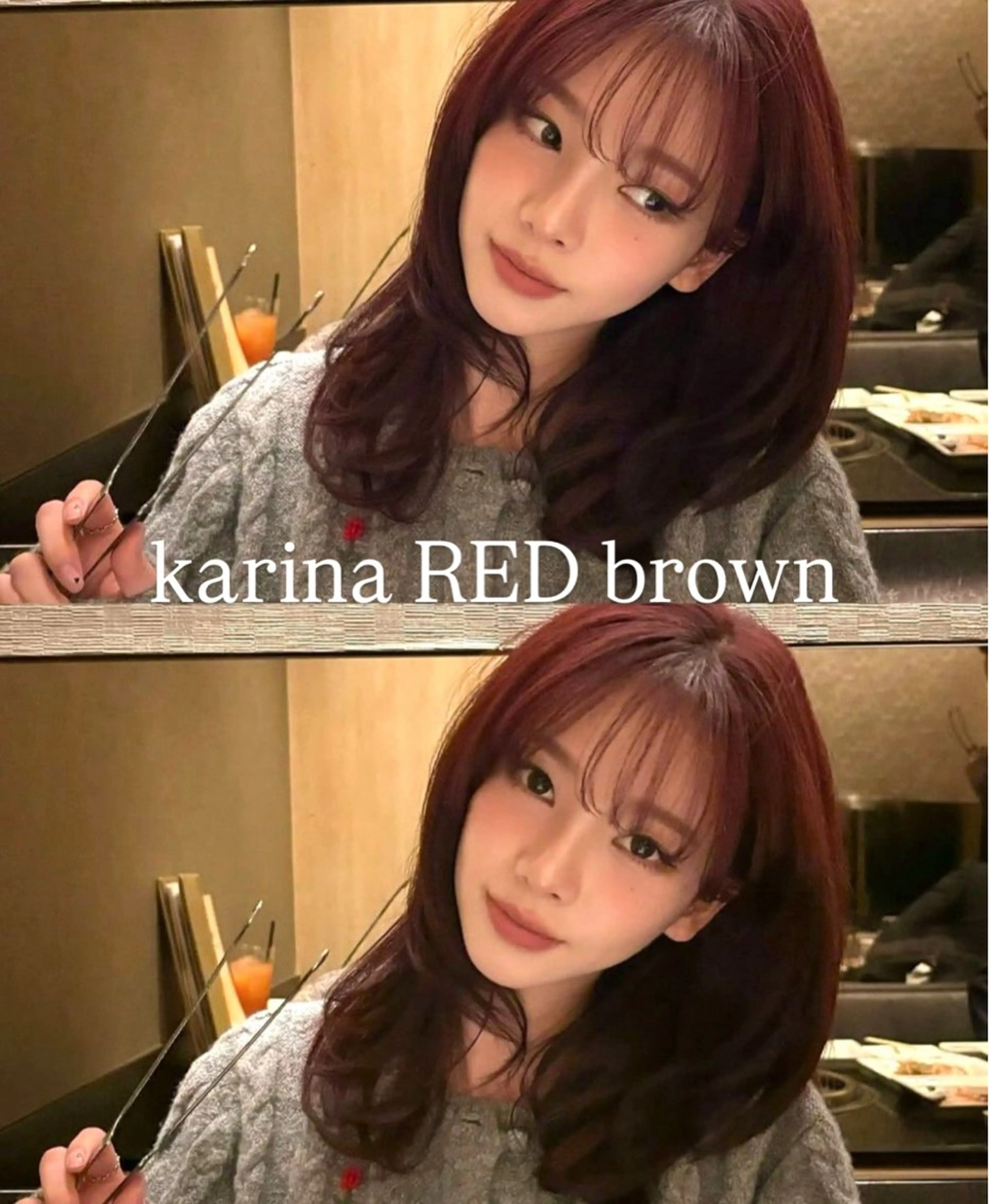 ミディアム カラー ブリーチ ダブルカラー ブリーチなしカラー レッドカラー ヘアカラー 🌸shuka🌸新 宿／coloristのヘアスタイル