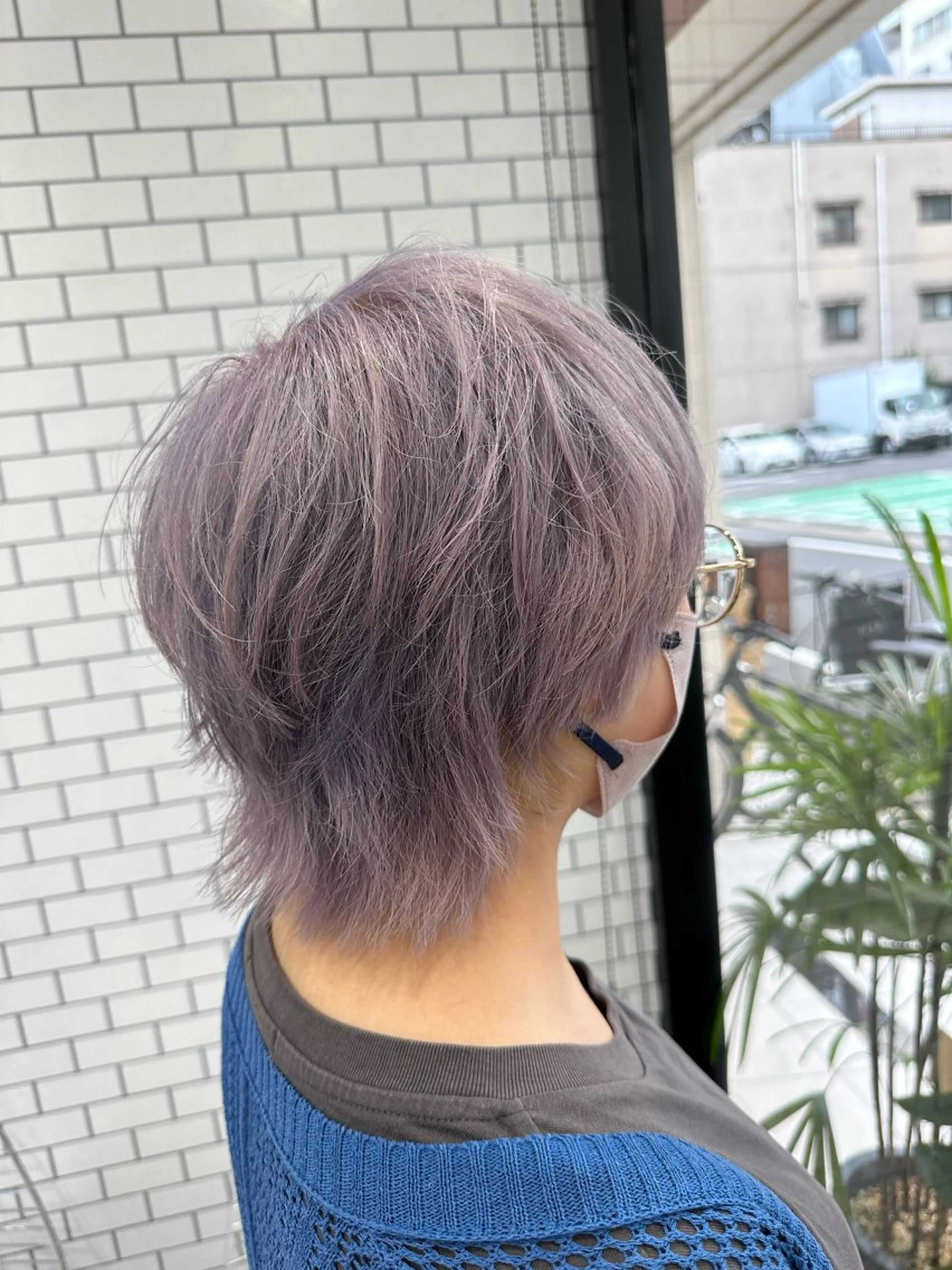 ショート ハイライト ヘアカラー 透明感/ブリーチ縮毛 /髪質改善/星野純一のヘアスタイル