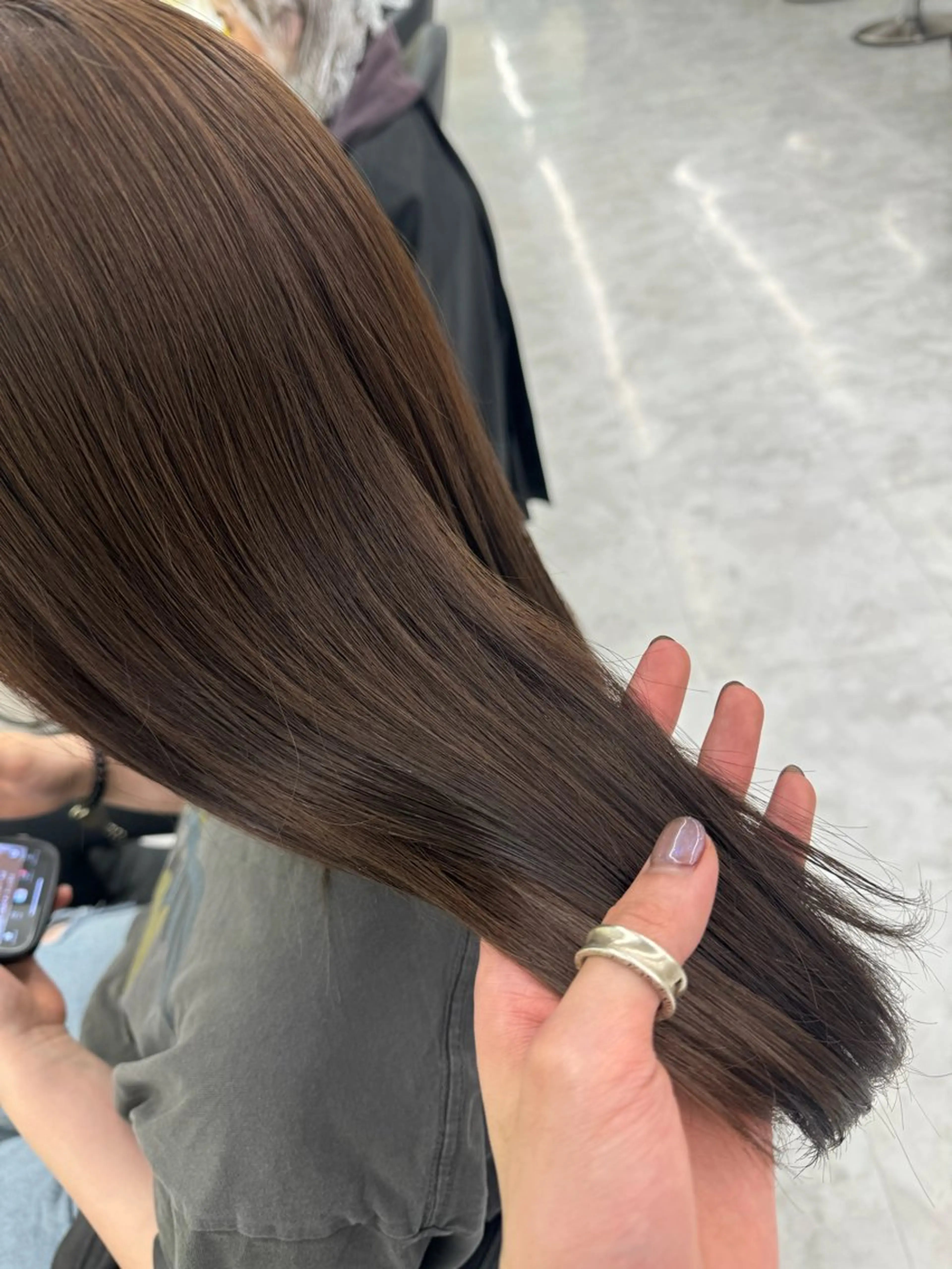 ミディアム カラー ヘアアレンジ ヘアカラー トリートメント ヘアセット 💕透明感暗髪💕 りくのヘアスタイル