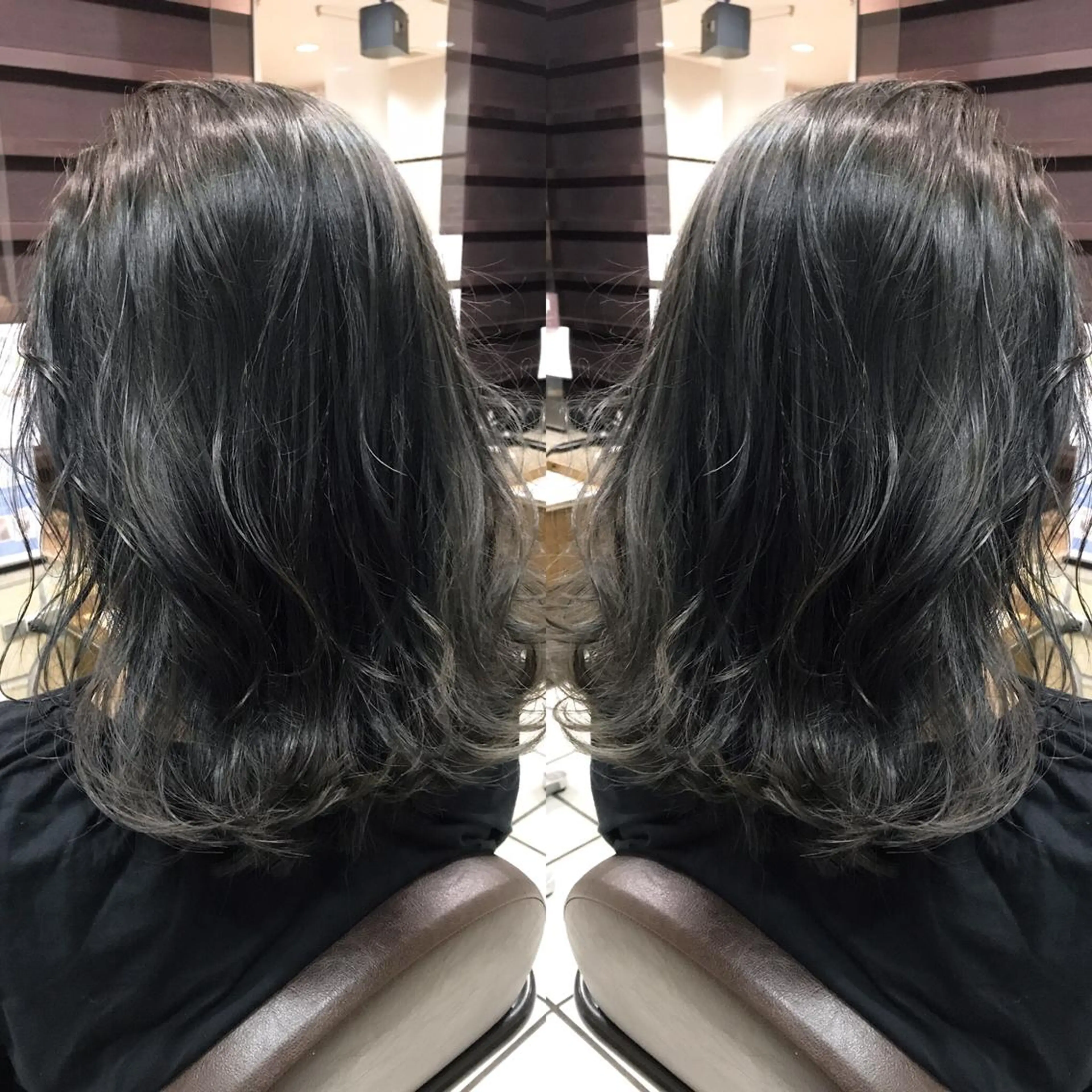 ミディアム カラー シールエクステ⭐️ オオミタクヤのヘアスタイル