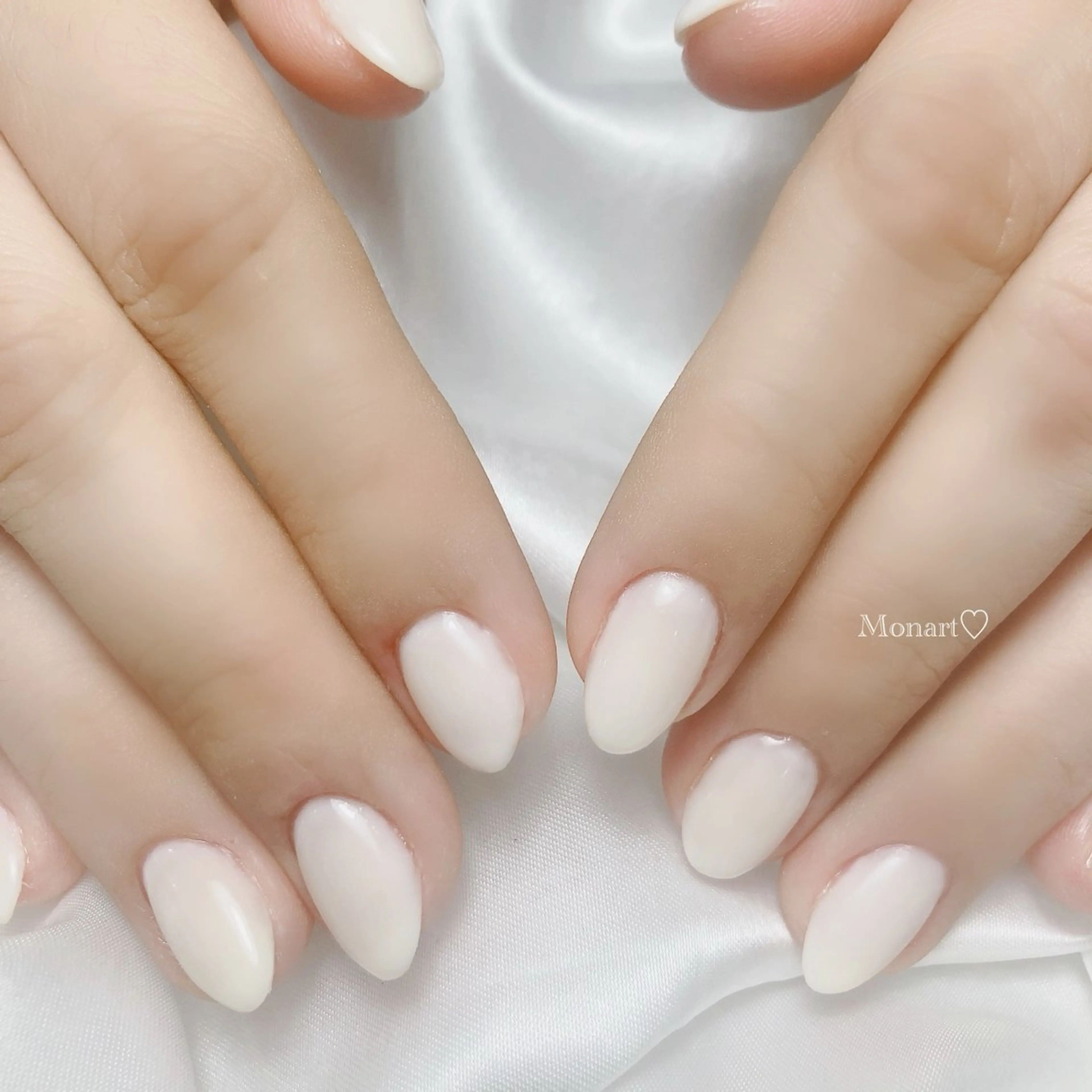 ネイル ワンカラーネイル ホワイト Monart♡ Misaoのネイルデザイン