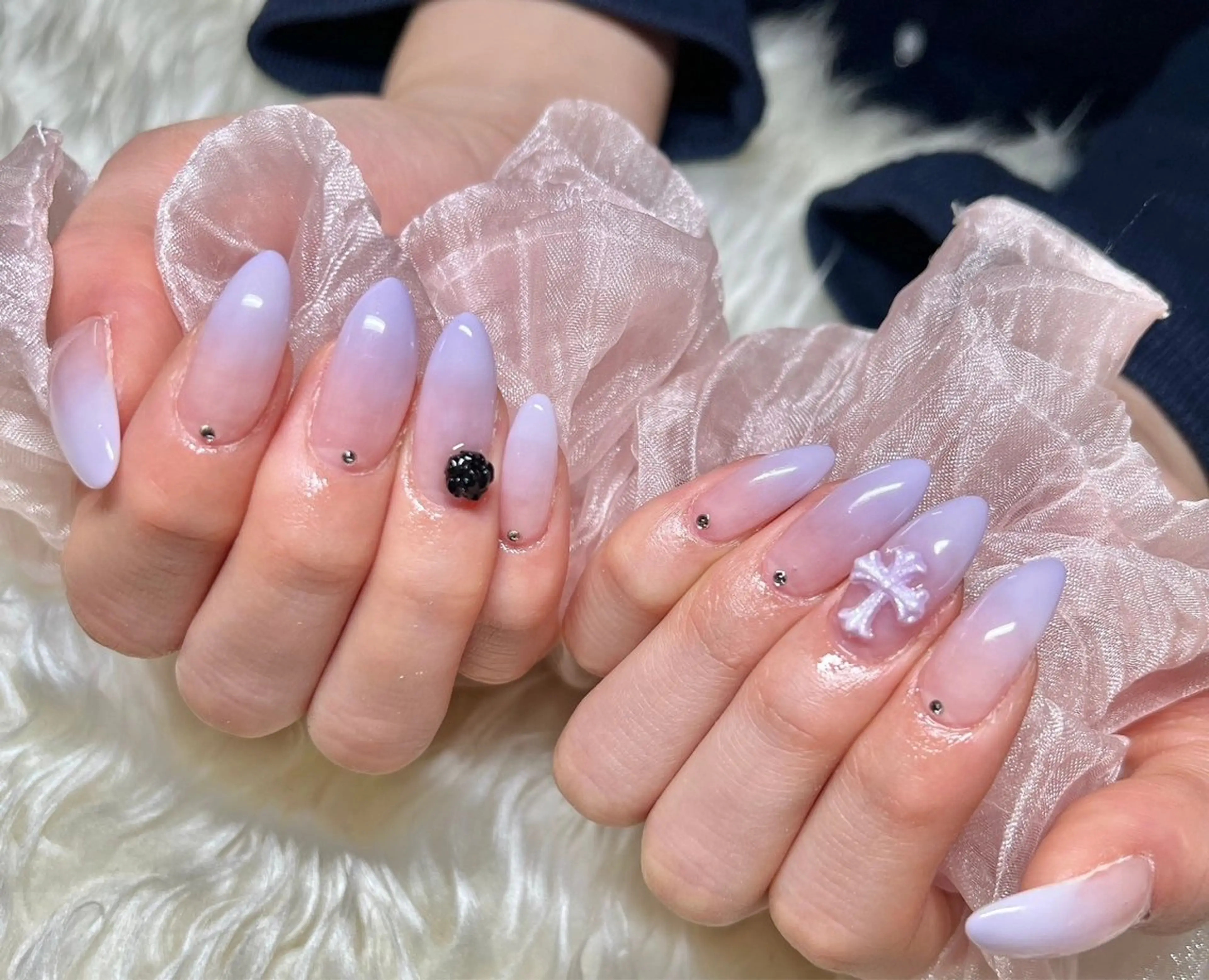 ネイル 長さ出し フレンチネイル ジェルネイル グラデーション 韓国ネイル ハンドネイル Nail&eye Belire 新宿のネイルデザイン