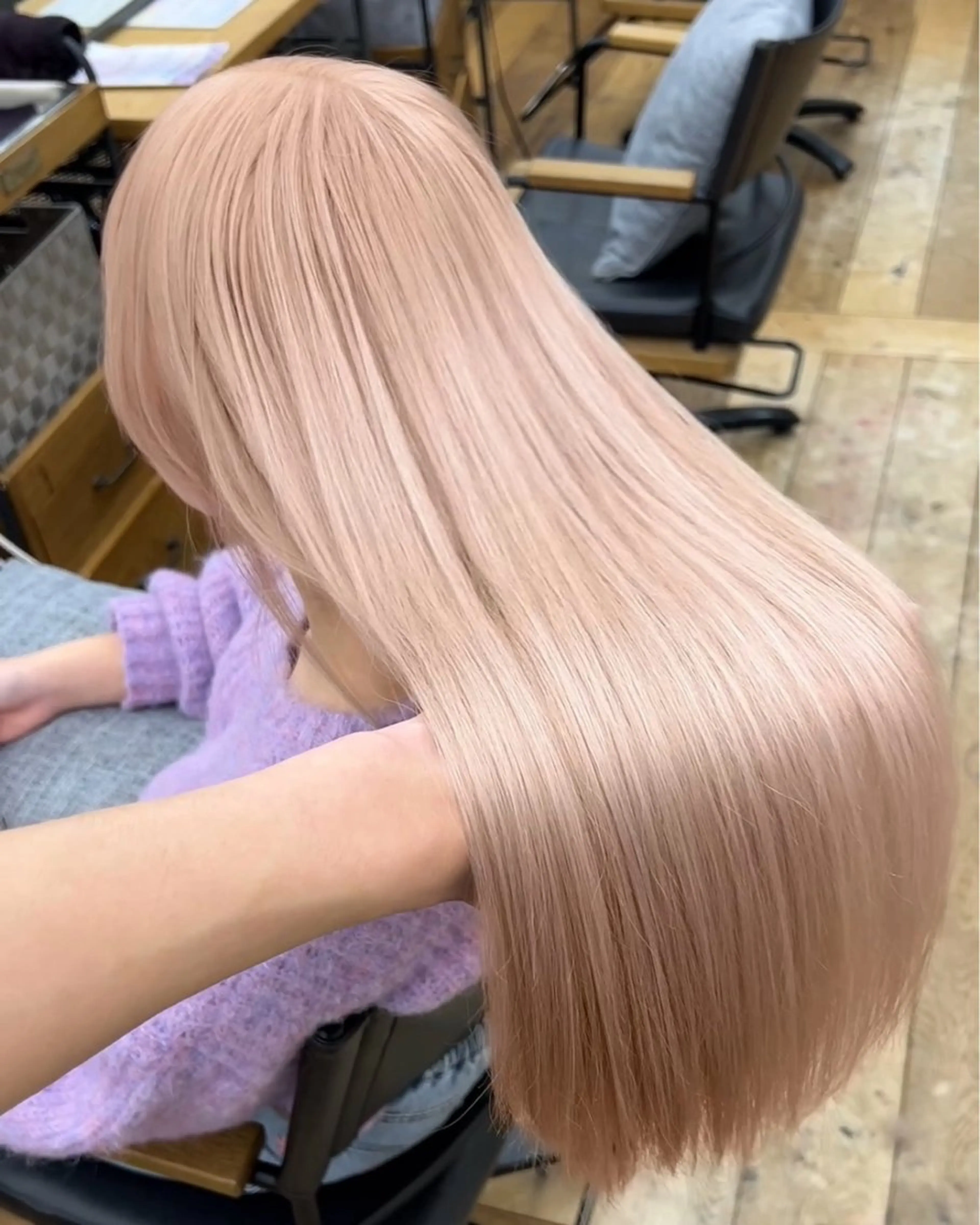 ロング カラー カット ヘアカラー トリートメント belle 表参道 terrace所属・抜きっぱなしブロンド /ハイトーン/カナタのヘアスタイル