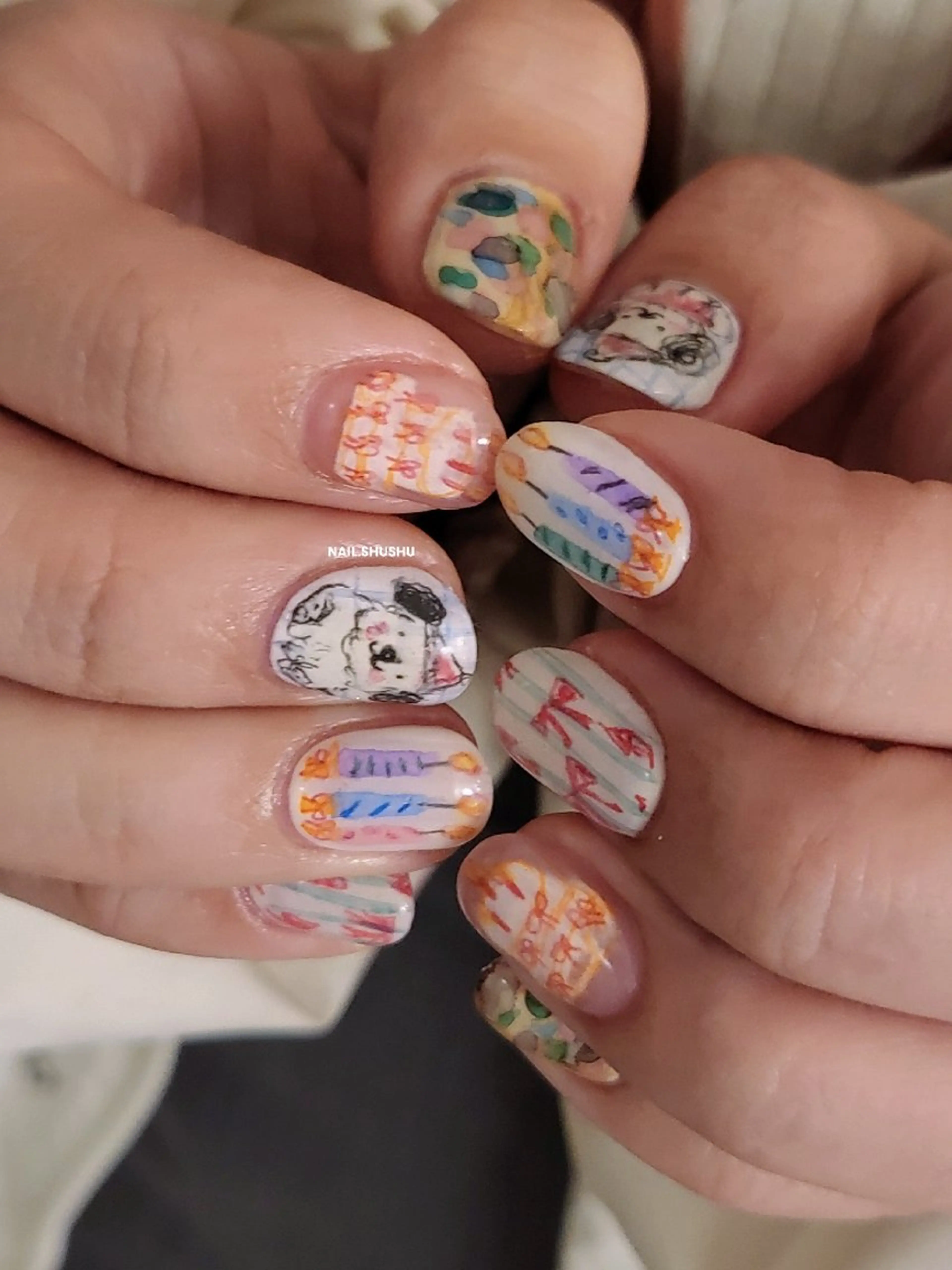 ネイル ハンドネイル 3dパーツ/流行り 👧shushu❤️のネイルデザイン