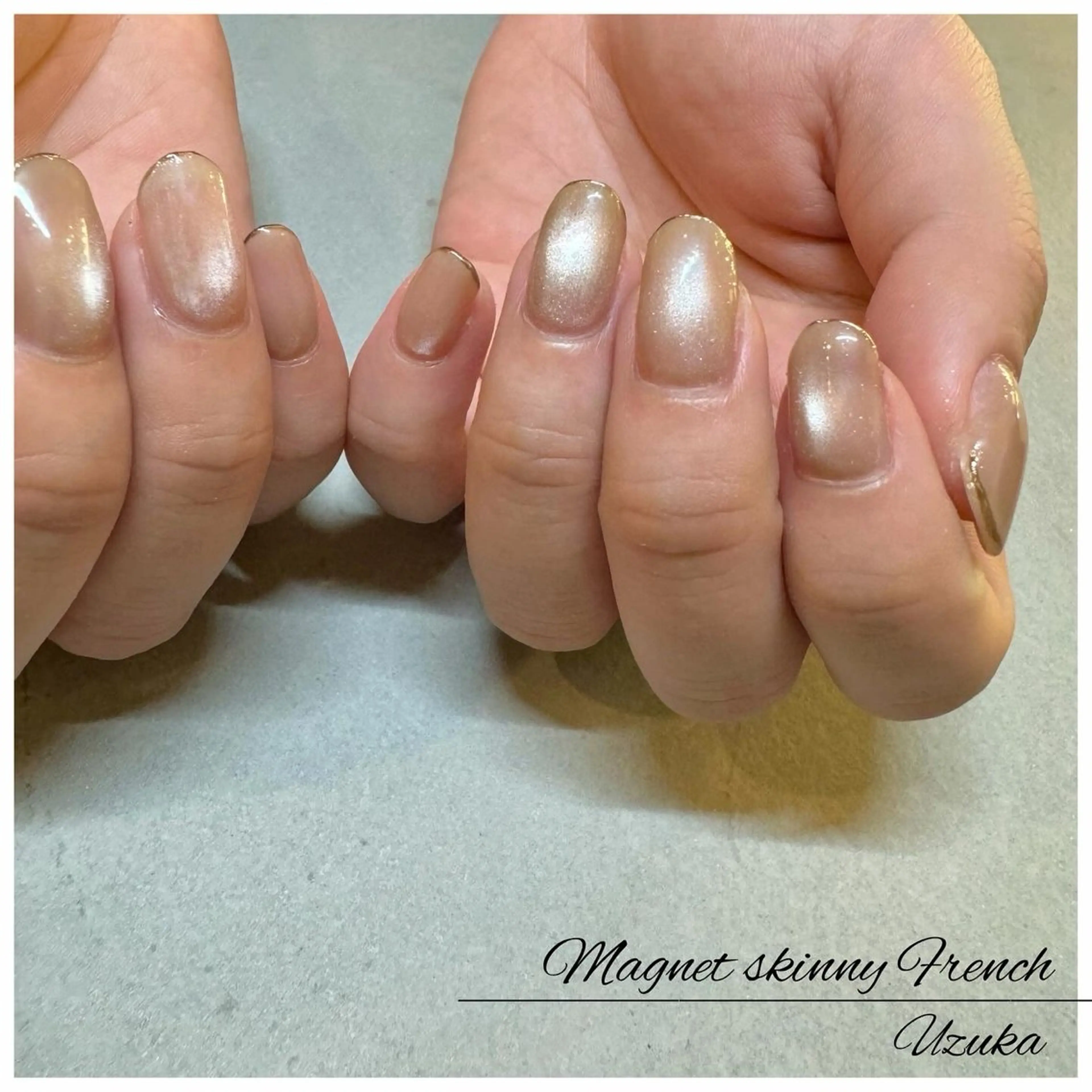 ネイル フレンチネイル マグネットネイル ミラーネイル 【 enn 】 Uzuka Yukaのネイルデザイン