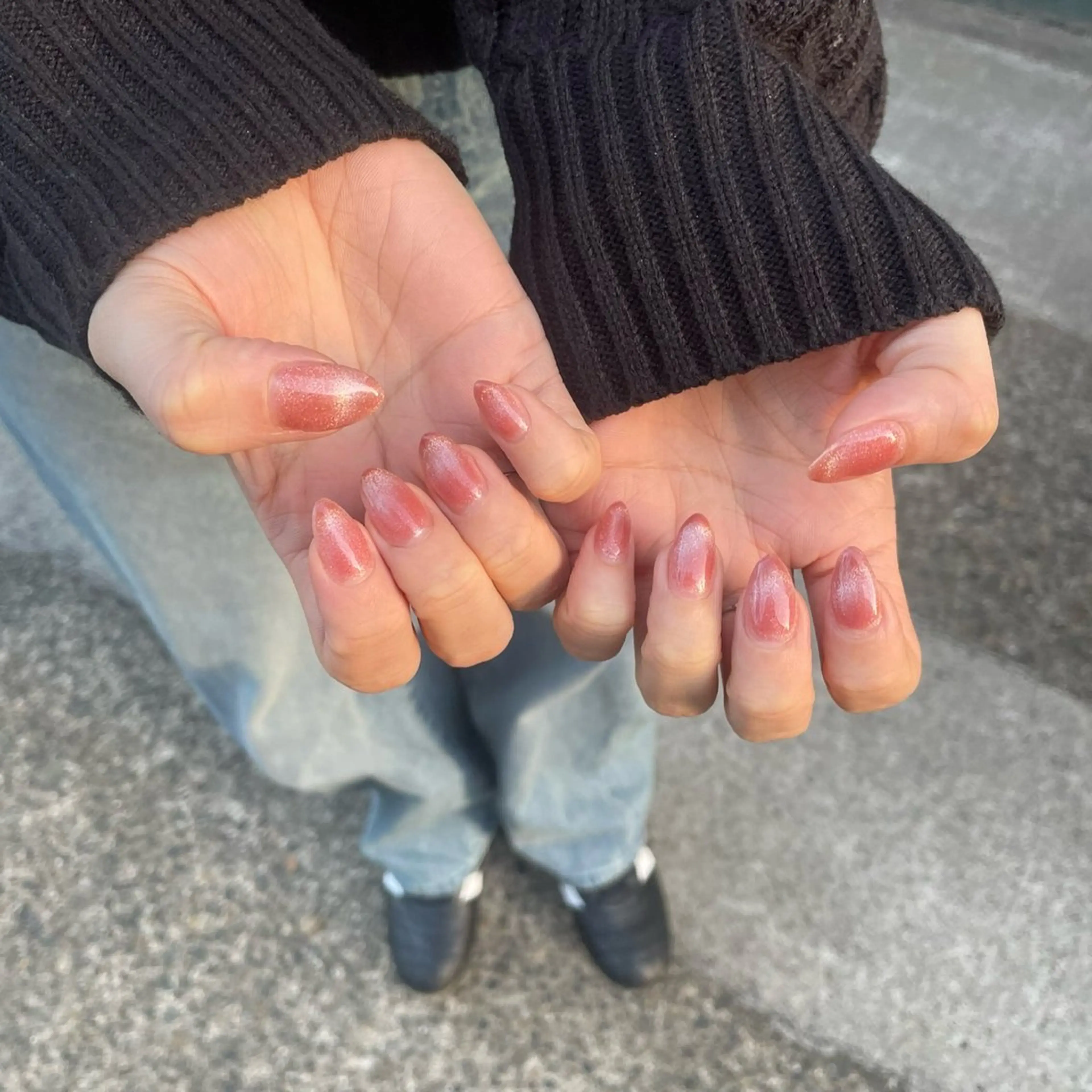 ネイル フレンチネイル マグネットフレンチ ワンカラーネイル ハンドネイル NAIL MATILDa 1103所属・NAIL MATILDaのネイルデザイン