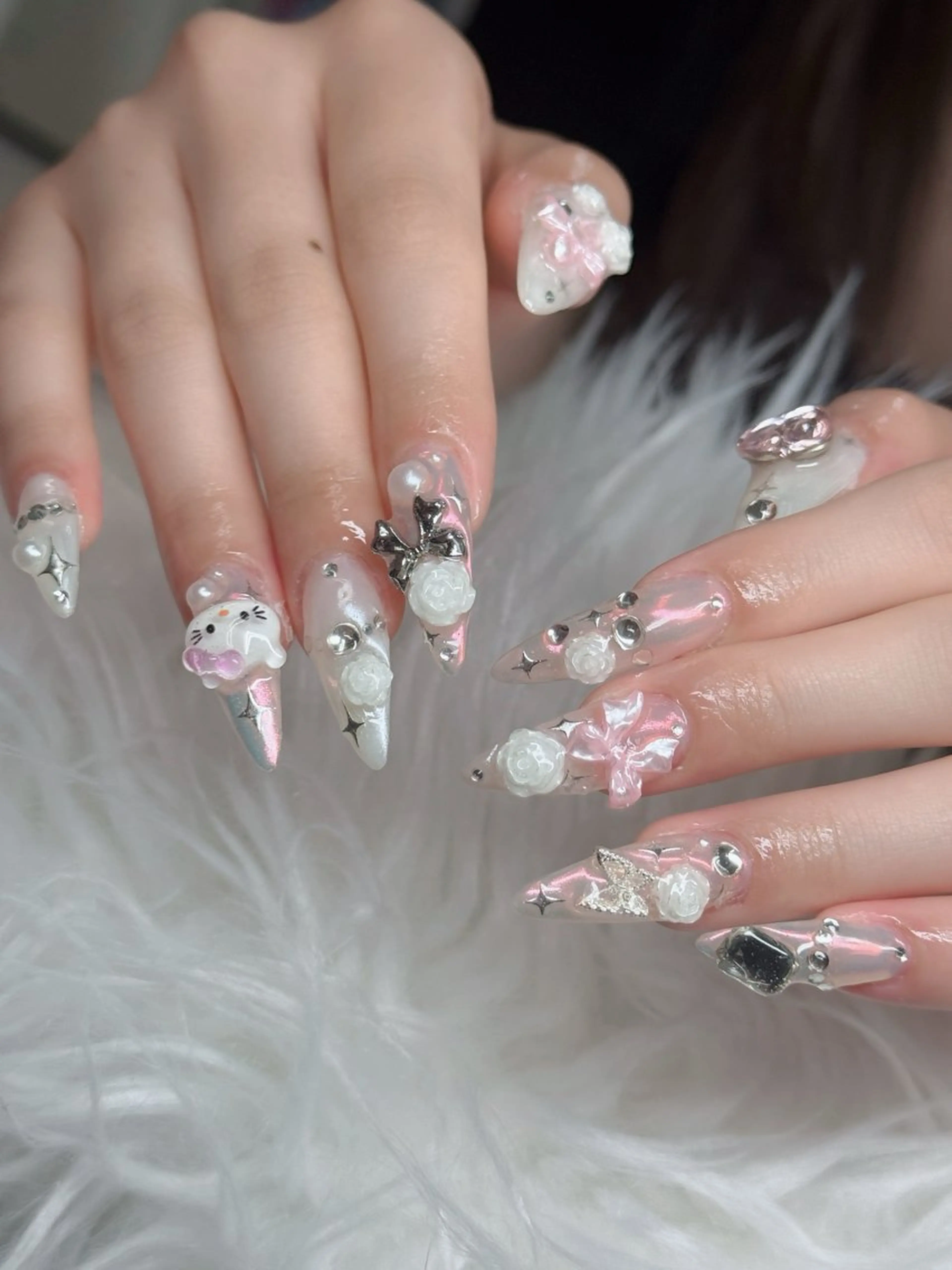 ネイル アートネイル フレンチネイル ジェルネイル 韓国ネイル マグネットネイル ハンドネイル Lenie Nail Salonのネイルデザイン
