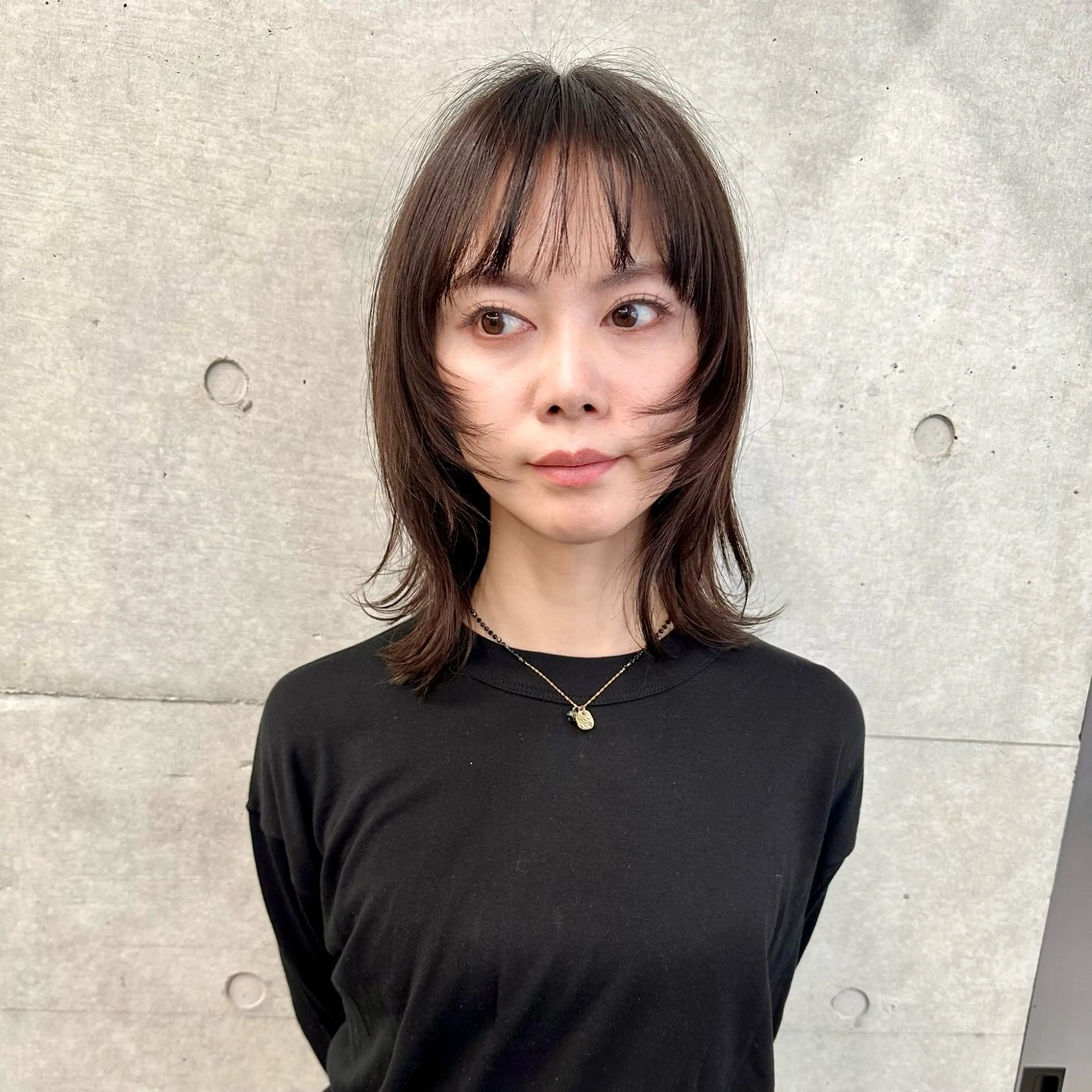 ミディアム カラー カット ヘアカラー 透け感カラー 🌱いわさきのヘアスタイル